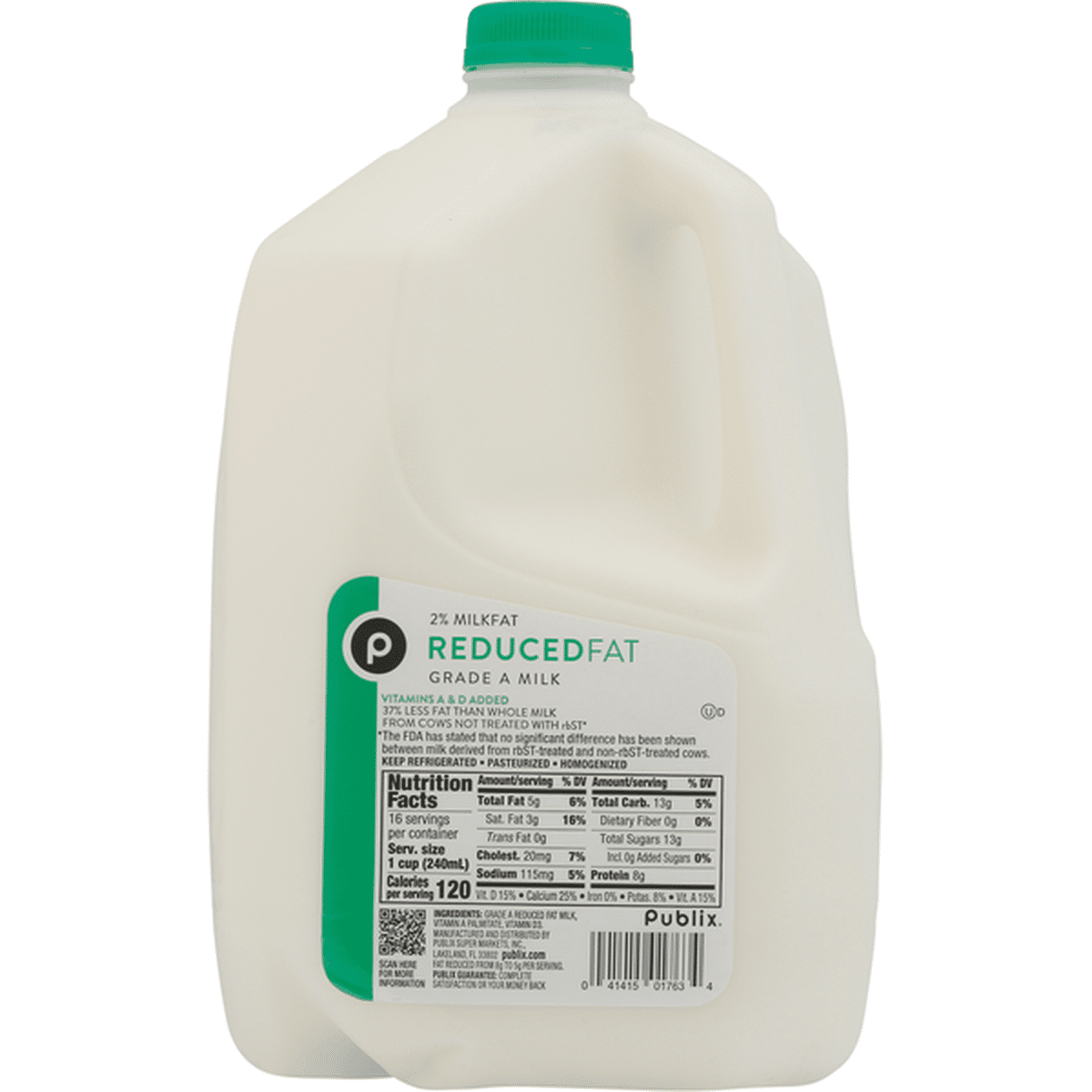 Publix Milk, Reduced Fat, 2% Milkfat (1 gal) Delivery or Pickup Near Me ...