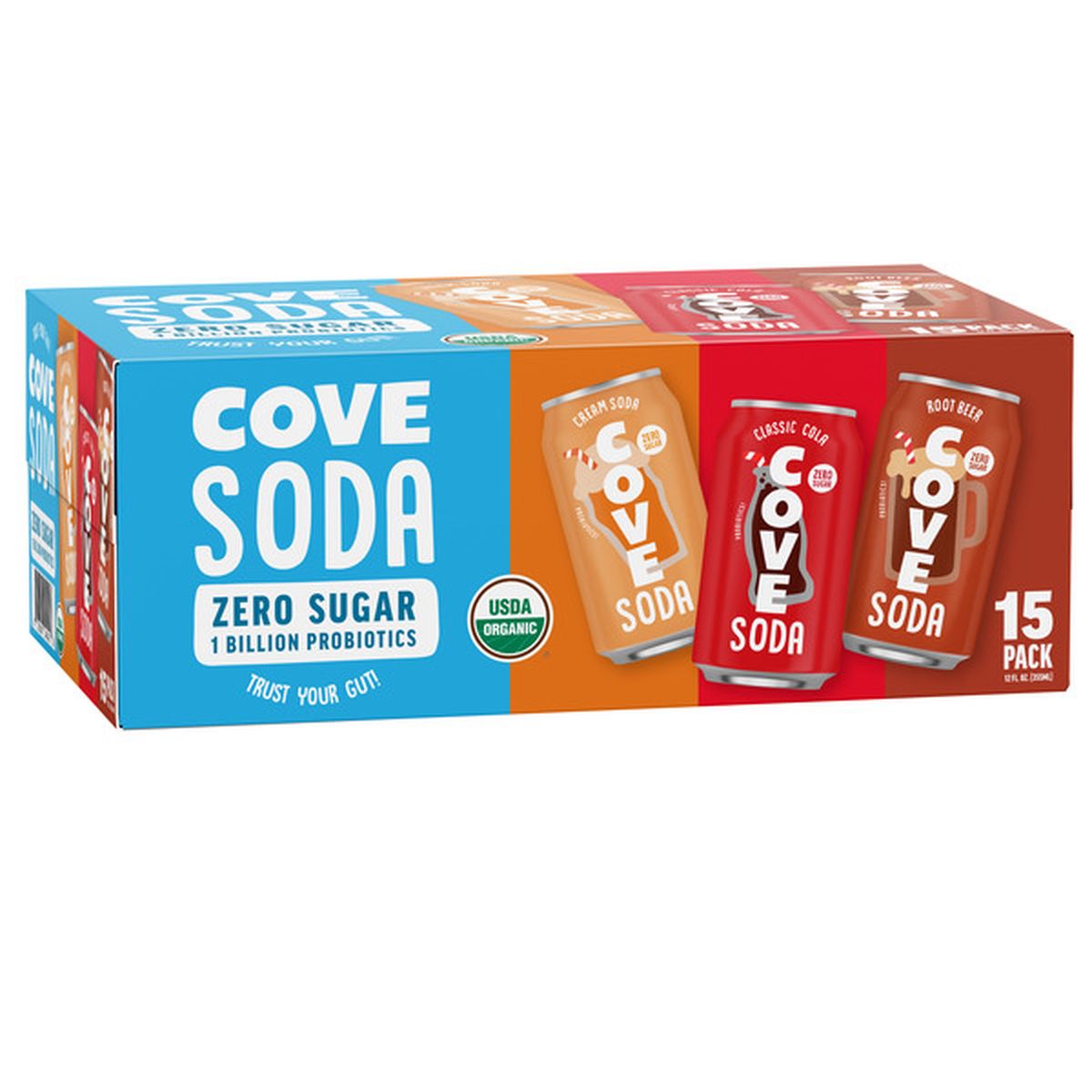 Cove Soda Classics Variety: Cola, Root Beer, Cream Soda (12 fl oz ...