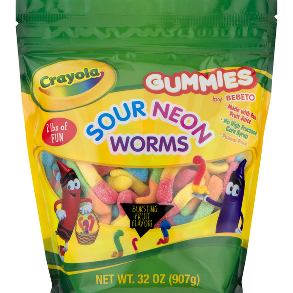 Crayola Gummies, Sour Neon, Worms (32 oz) Delivery or Pickup Near Me ...