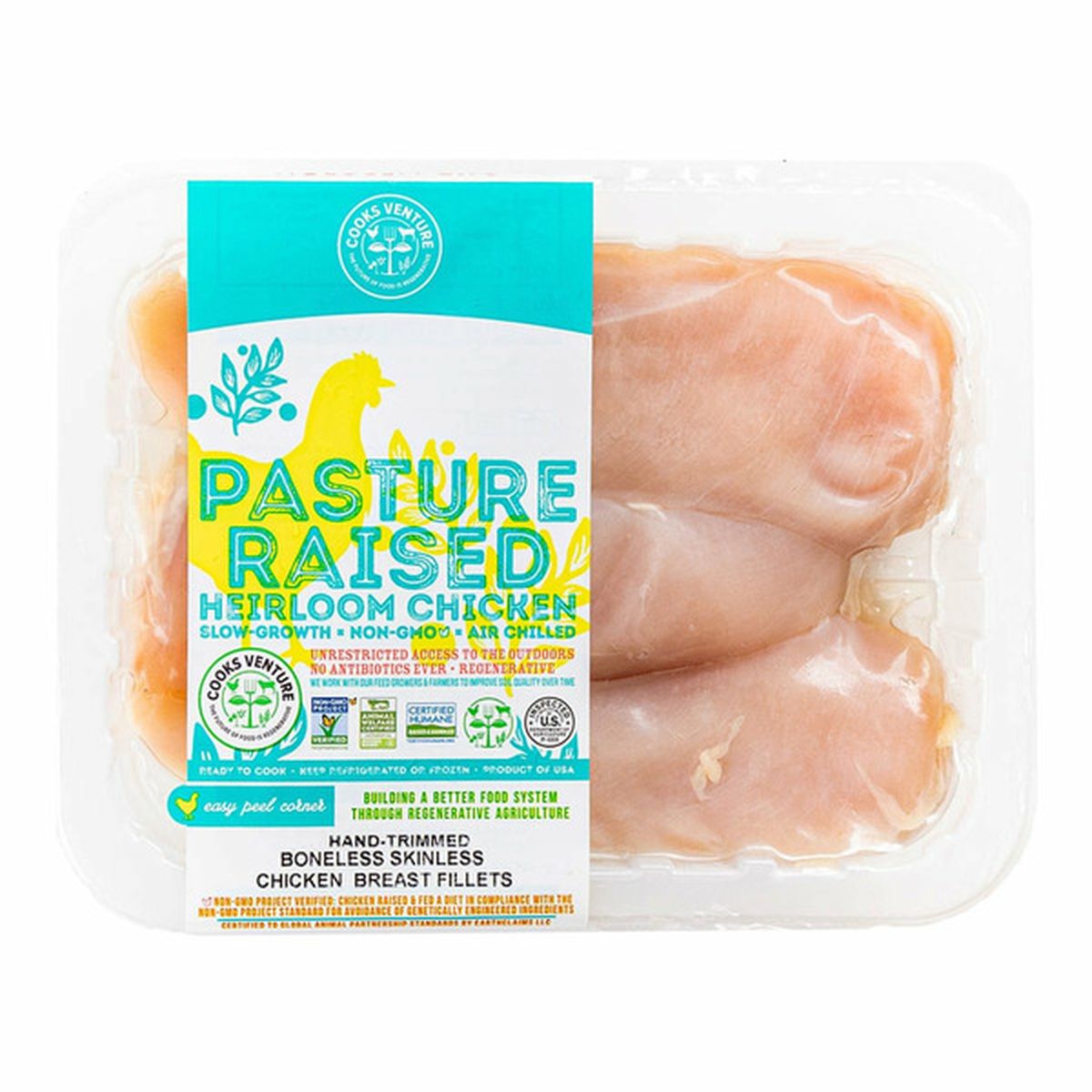 Cooks Venture Pasture Raised Heirloom Boneless Skinless Chicken Breast ...