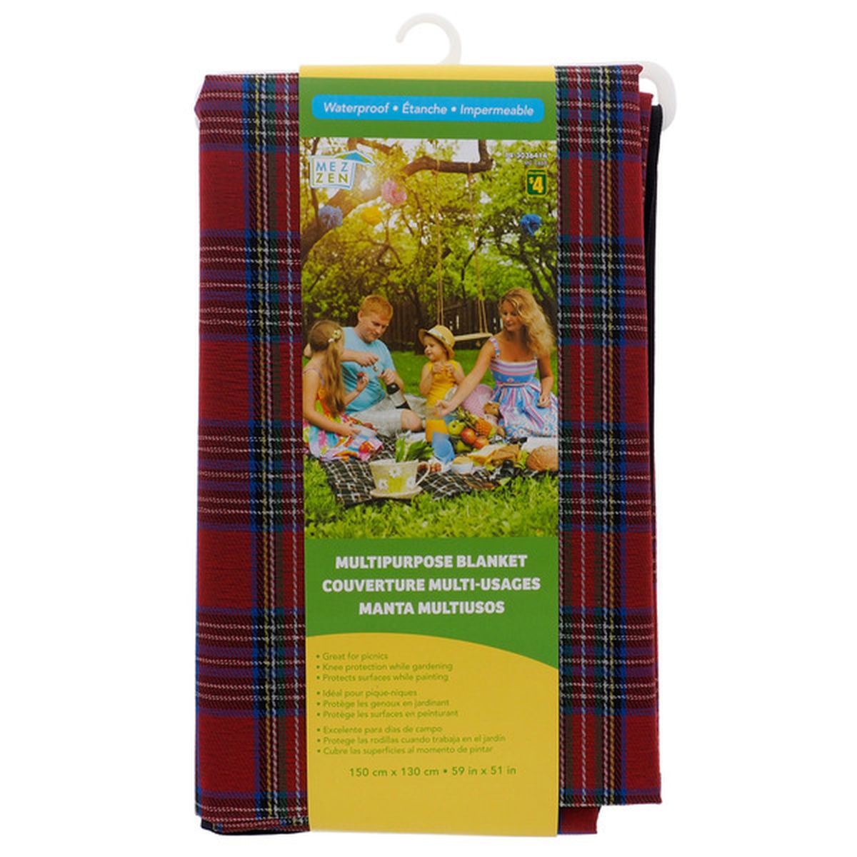 Dollarama Checkered Waterproof Picnic Blanket (each) Delivery or Pickup  Near Me - Instacart