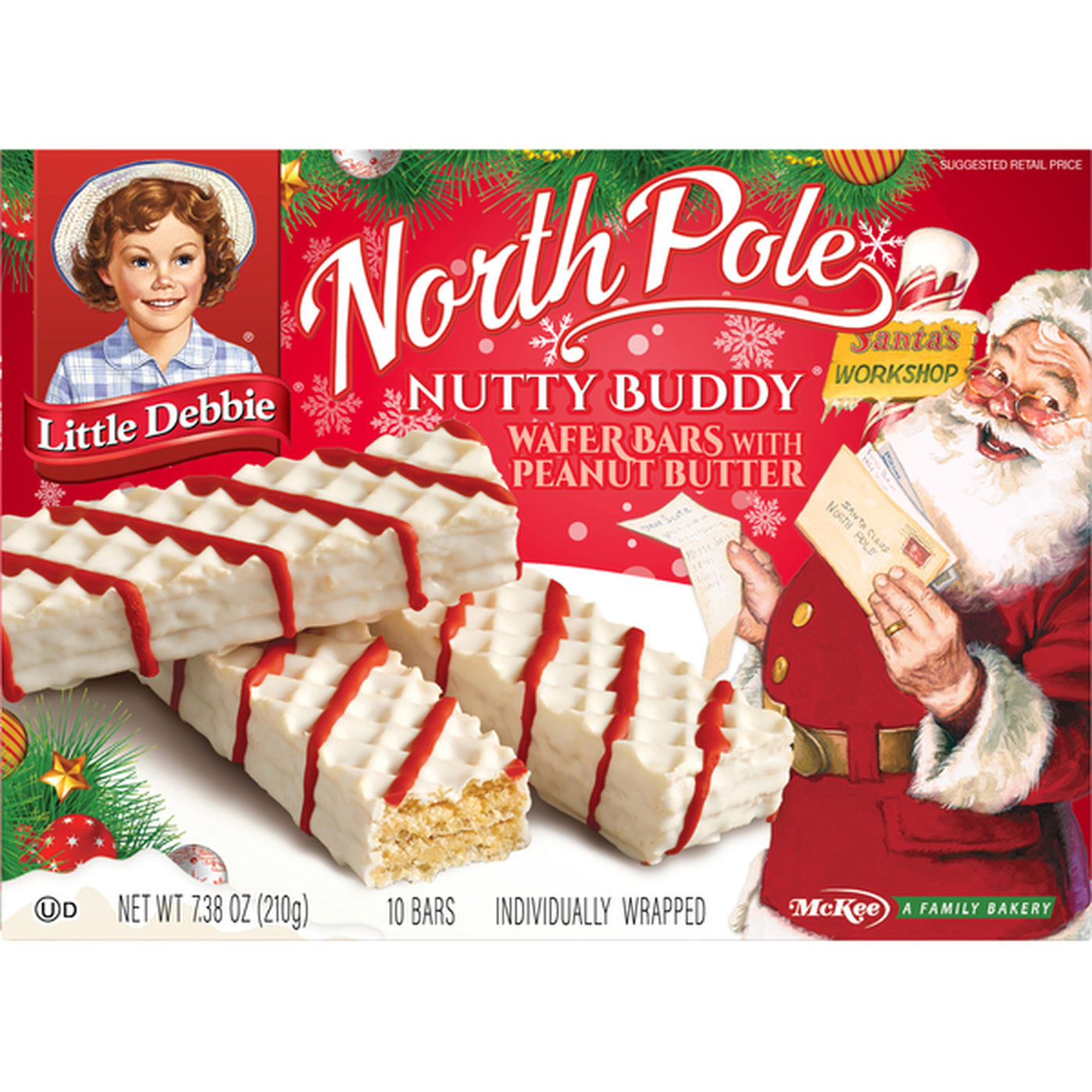 Little Debbie Wafer Bars, Nutty Buddy, North Pole (0.738 Oz) Delivery ...