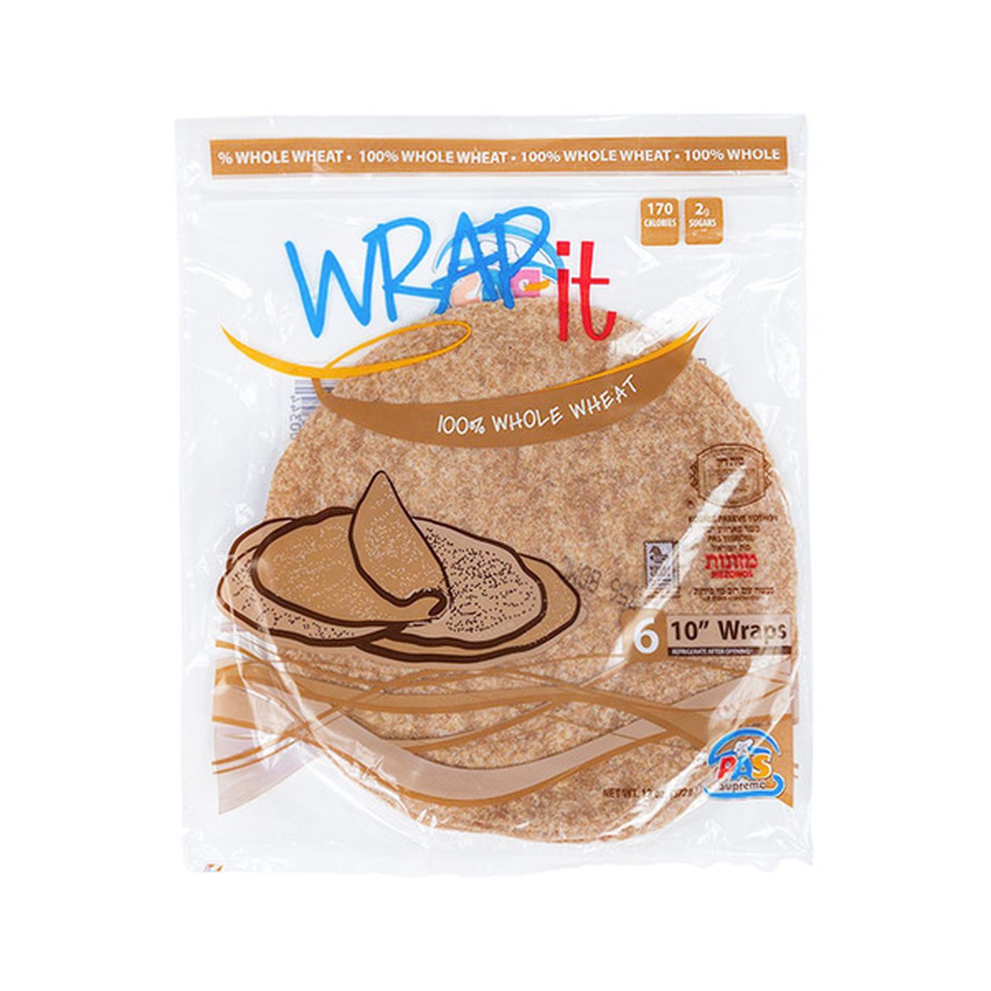 Pas Yisroel Wrap It 100 Whole Wheat Mezonot (6 ct) Delivery or Pickup
