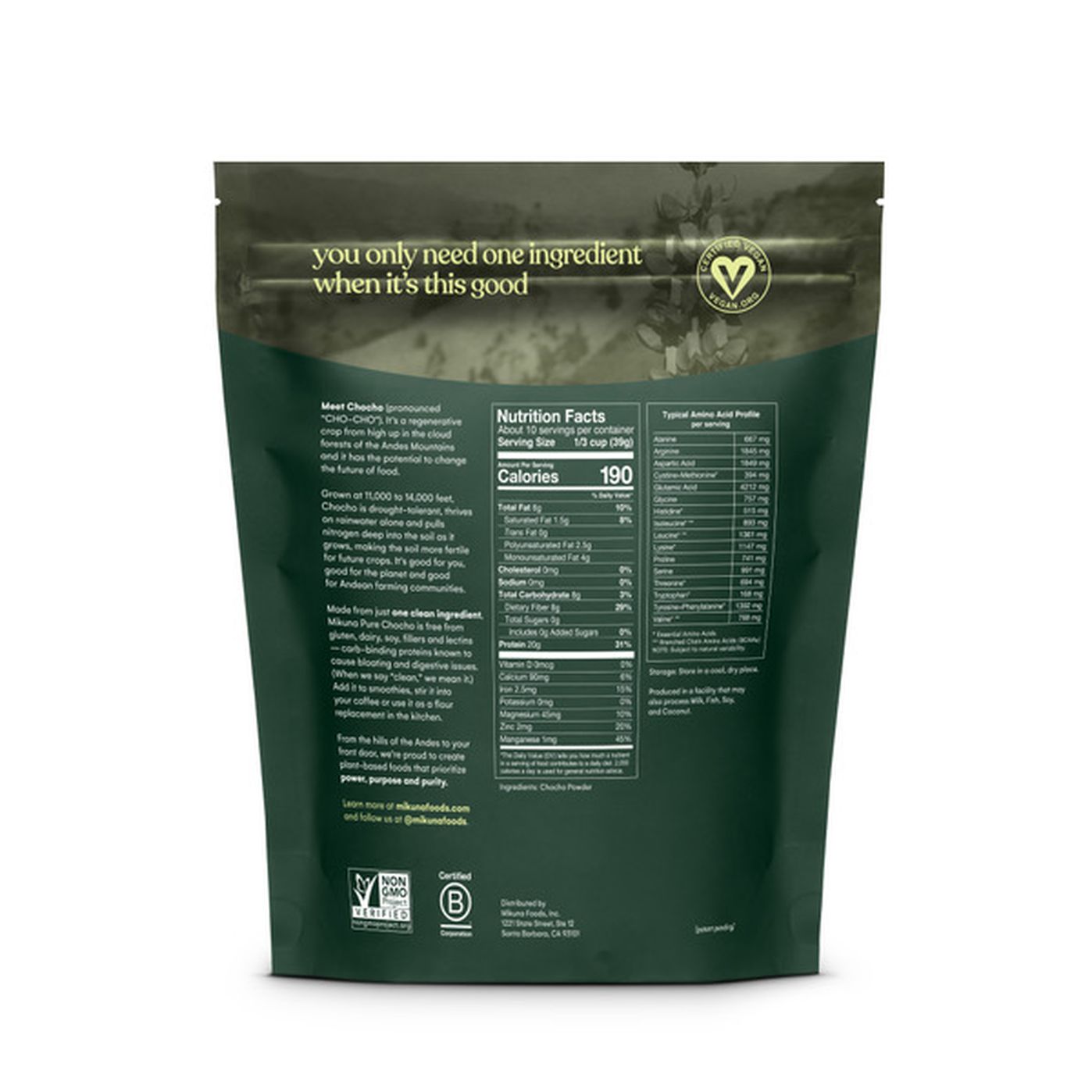 Mikuna Pure chocho Protein Powder (13.8 oz) Delivery or Pickup Near Me ...