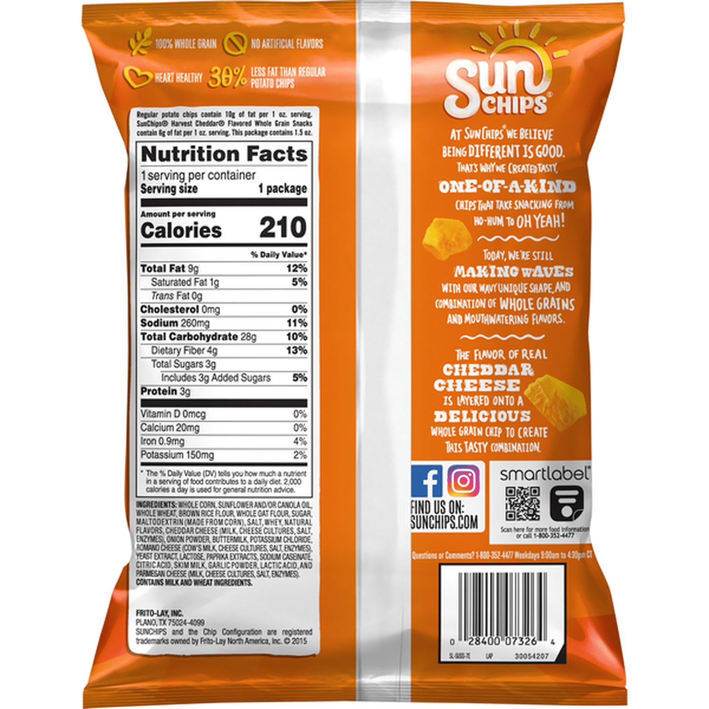 Sun Chips Snacks, Harvest Cheddar, Whole Grain (1.5 oz) Delivery or Pickup Near Me Instacart