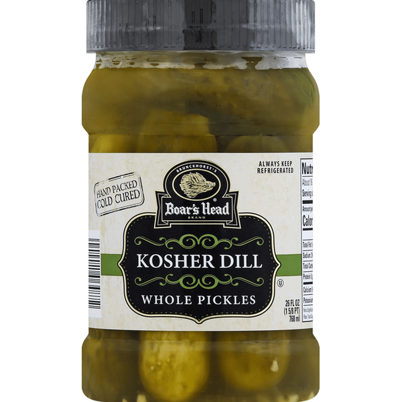 Boar's Head Pickles, Kosher Dill, Whole (26 oz) Delivery or Pickup Near