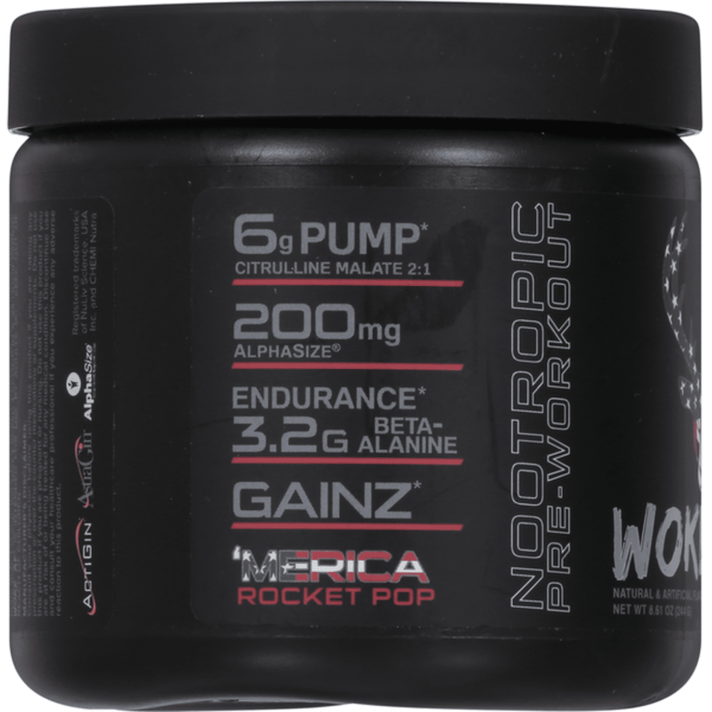 WOKE AF PreWorkout, Nootropic, 'Merica Rocket Pop (8.61 oz) Delivery