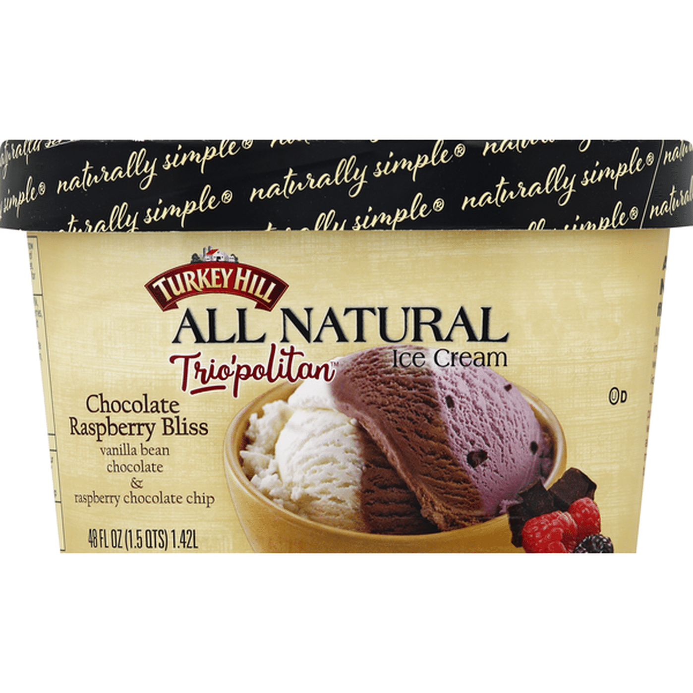 Turkey Hill Triopolitan All Natural Chocolate Raspberry Bliss Ice Cream 48 Oz Delivery Or 