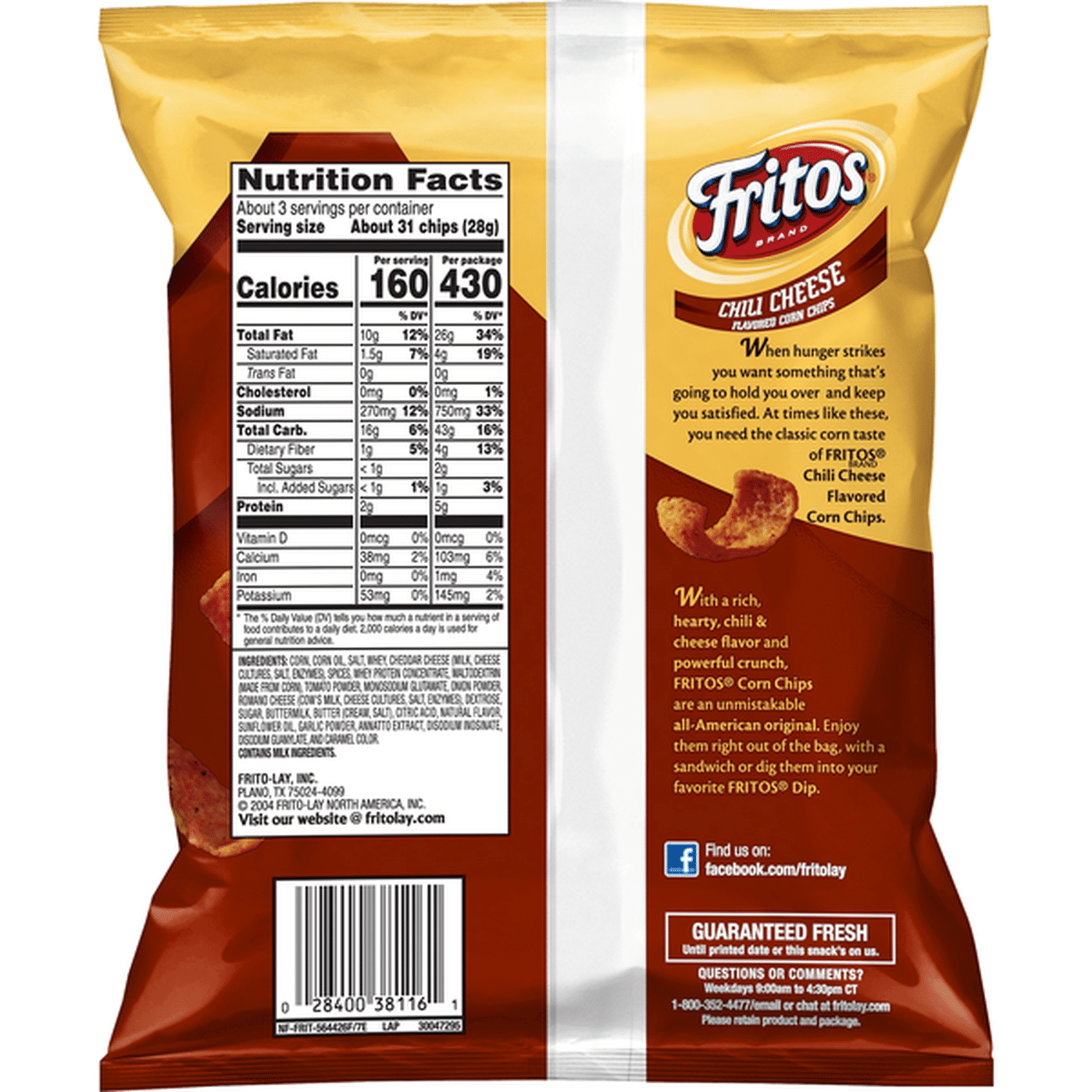 Fritos Corn Chips, Chili Cheese Flavored (2.75 oz) Delivery or Pickup