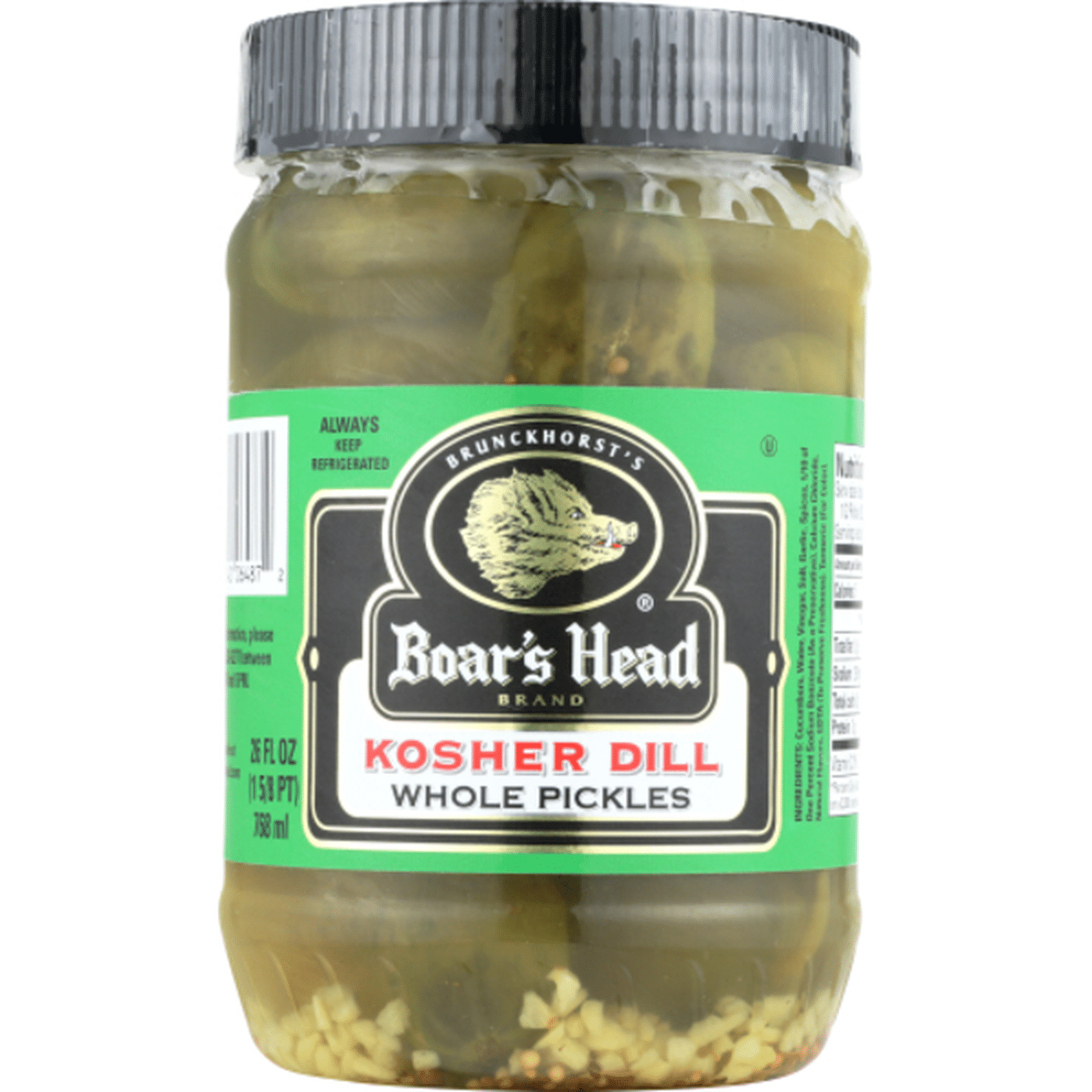 Boar's Head Pickles, Kosher Dill, Whole (26 oz) Delivery or Pickup Near 