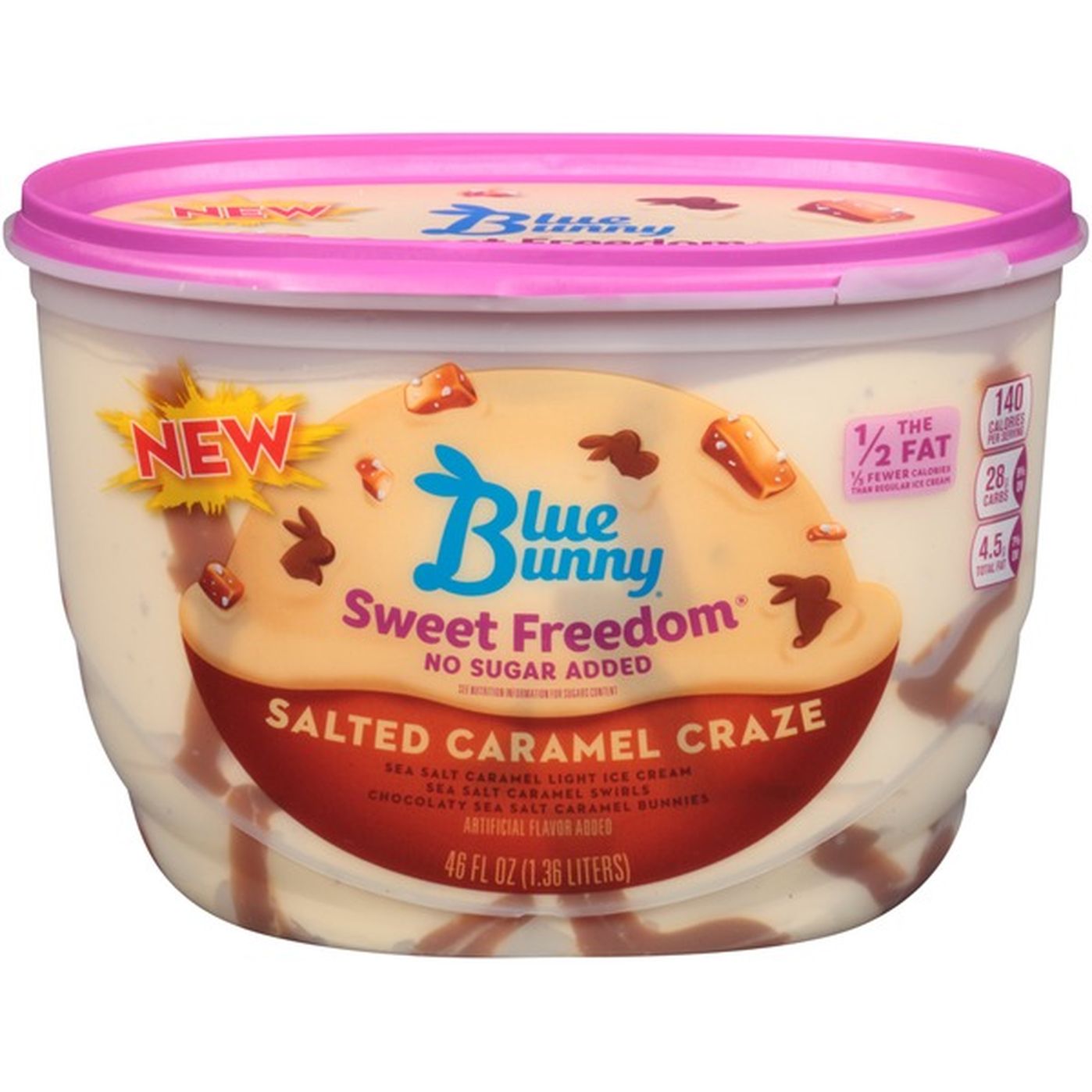 Blue Bunny Salted Caramel Craze Reduced Fat Ice Cream (46 fl oz ...