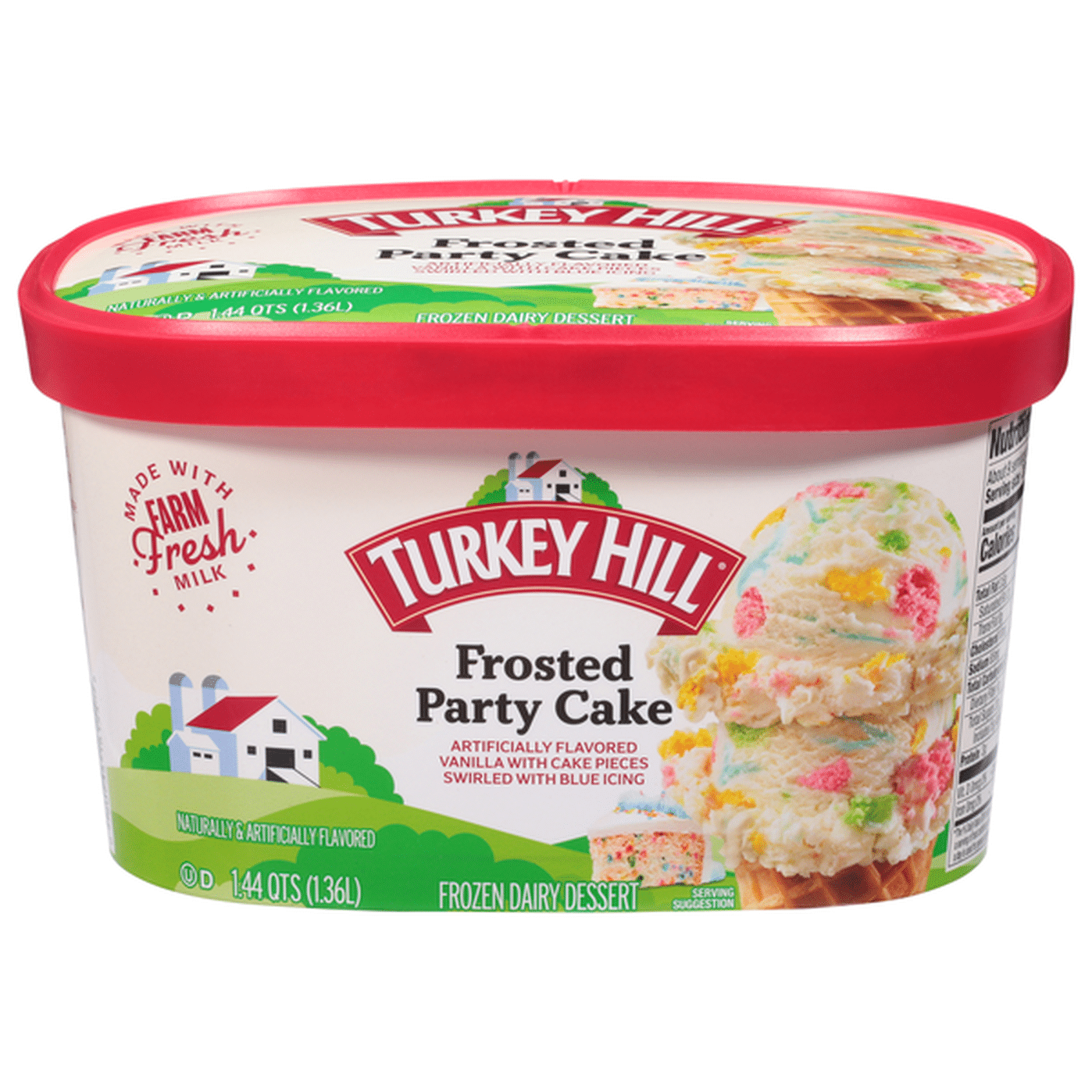 Turkey Hill Frozen Dairy Dessert, Frosted Party Cake (1.44 qt) Delivery