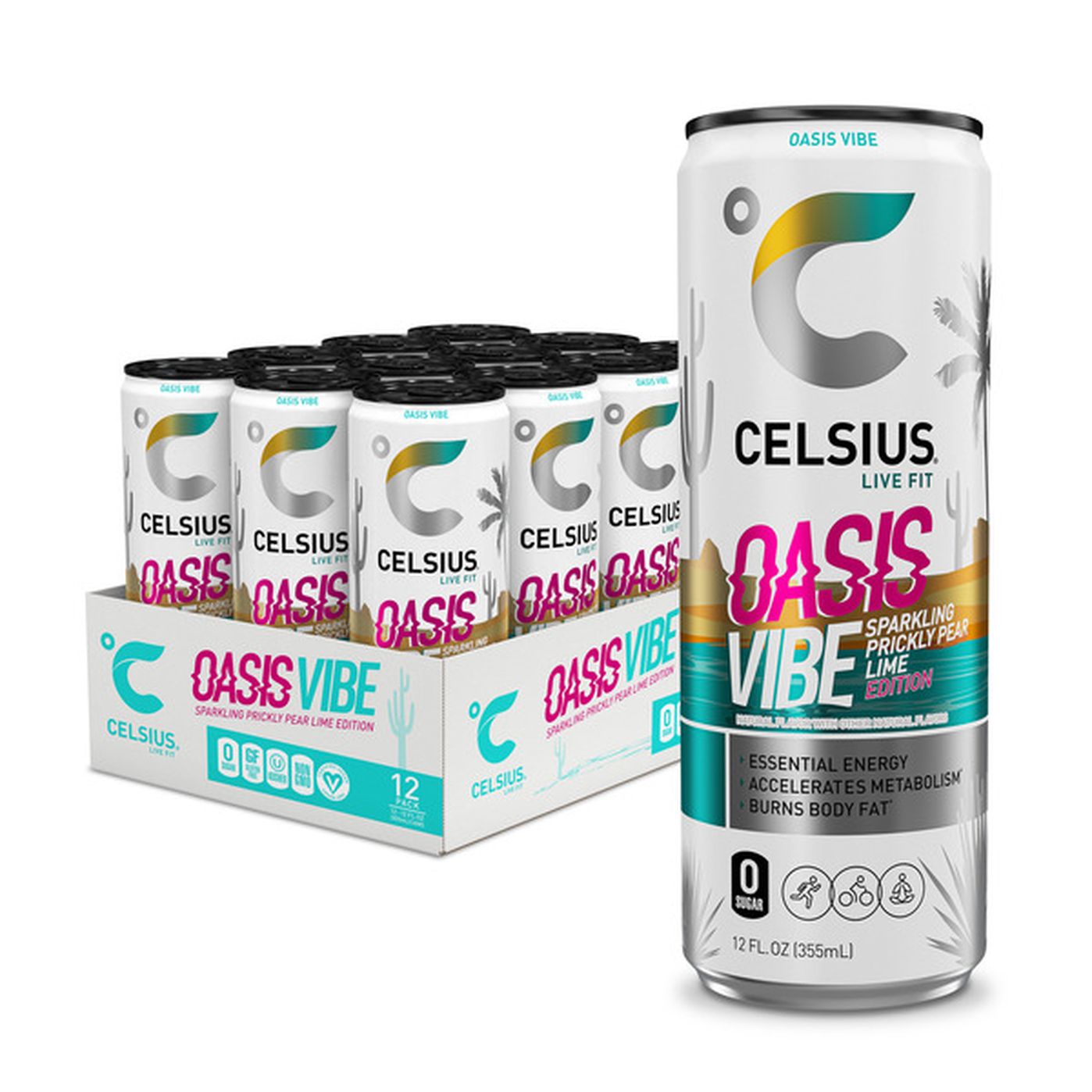 Celsius Sparkling Oasis Vibe Energy Drink 12 Fl Oz Delivery Or