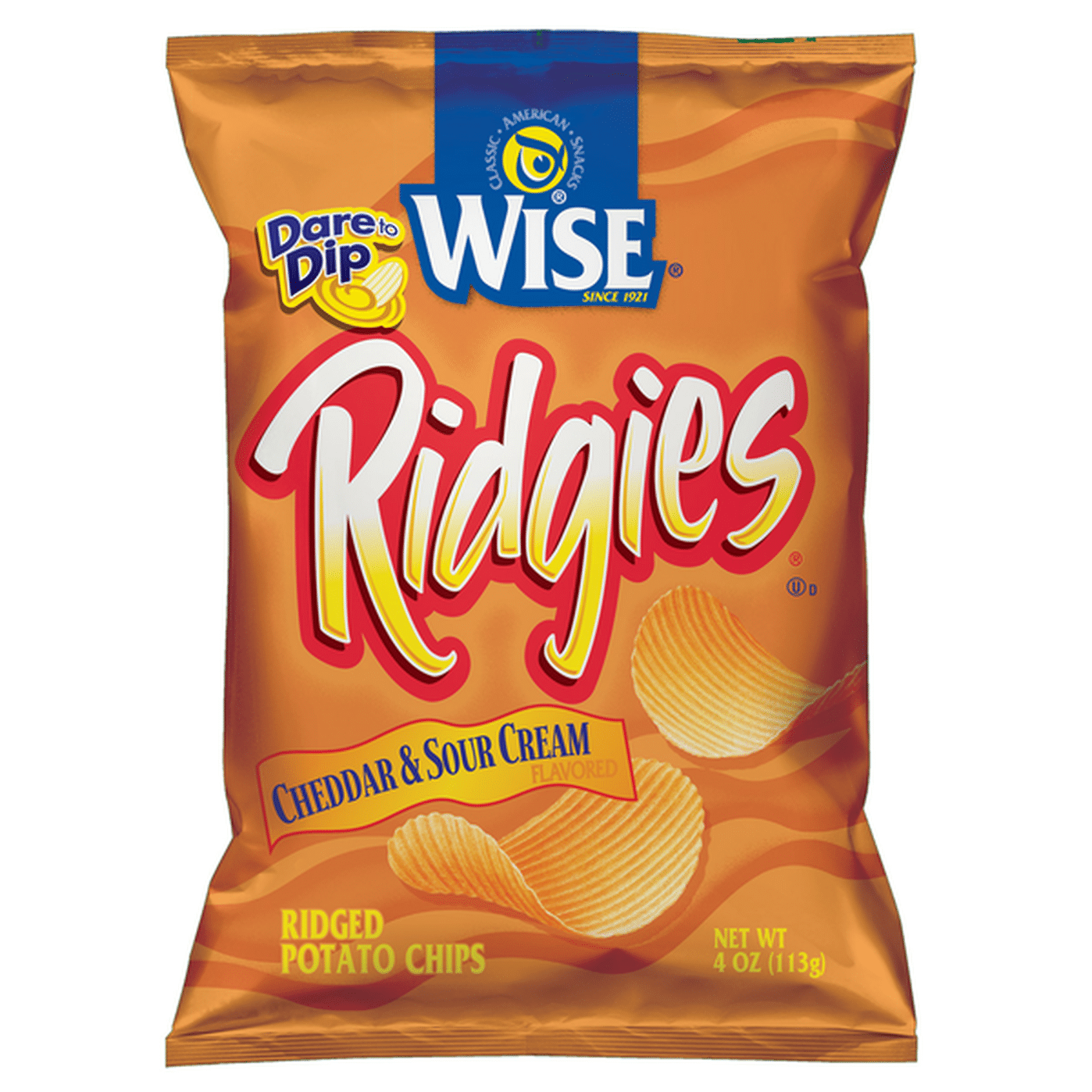 Wise Ridgies Cheddar & Sour Cream Potato Chips (6.75 oz) Delivery or ...