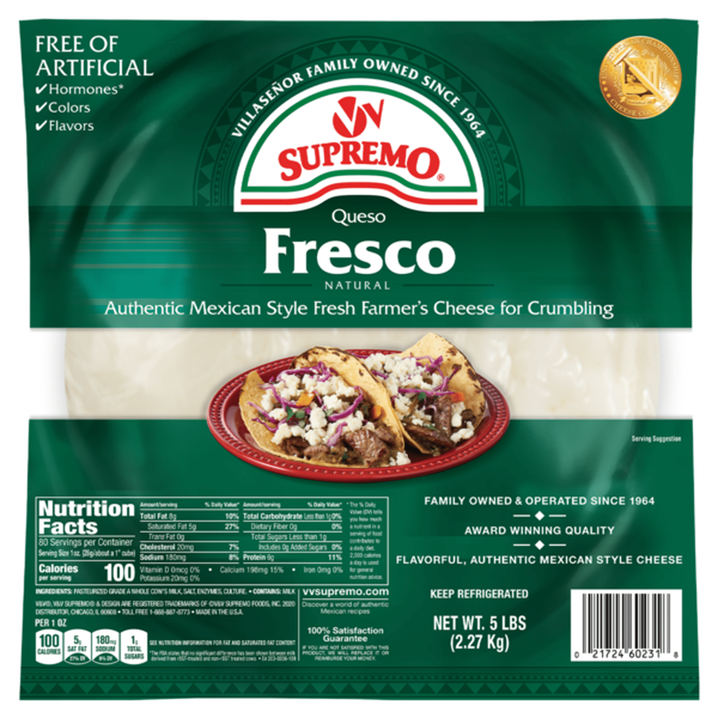 Vandv Supremo Queso Fresco Cheese Mexican Style Crumbling Deli 5 Lb Delivery Or Pickup Near 2324