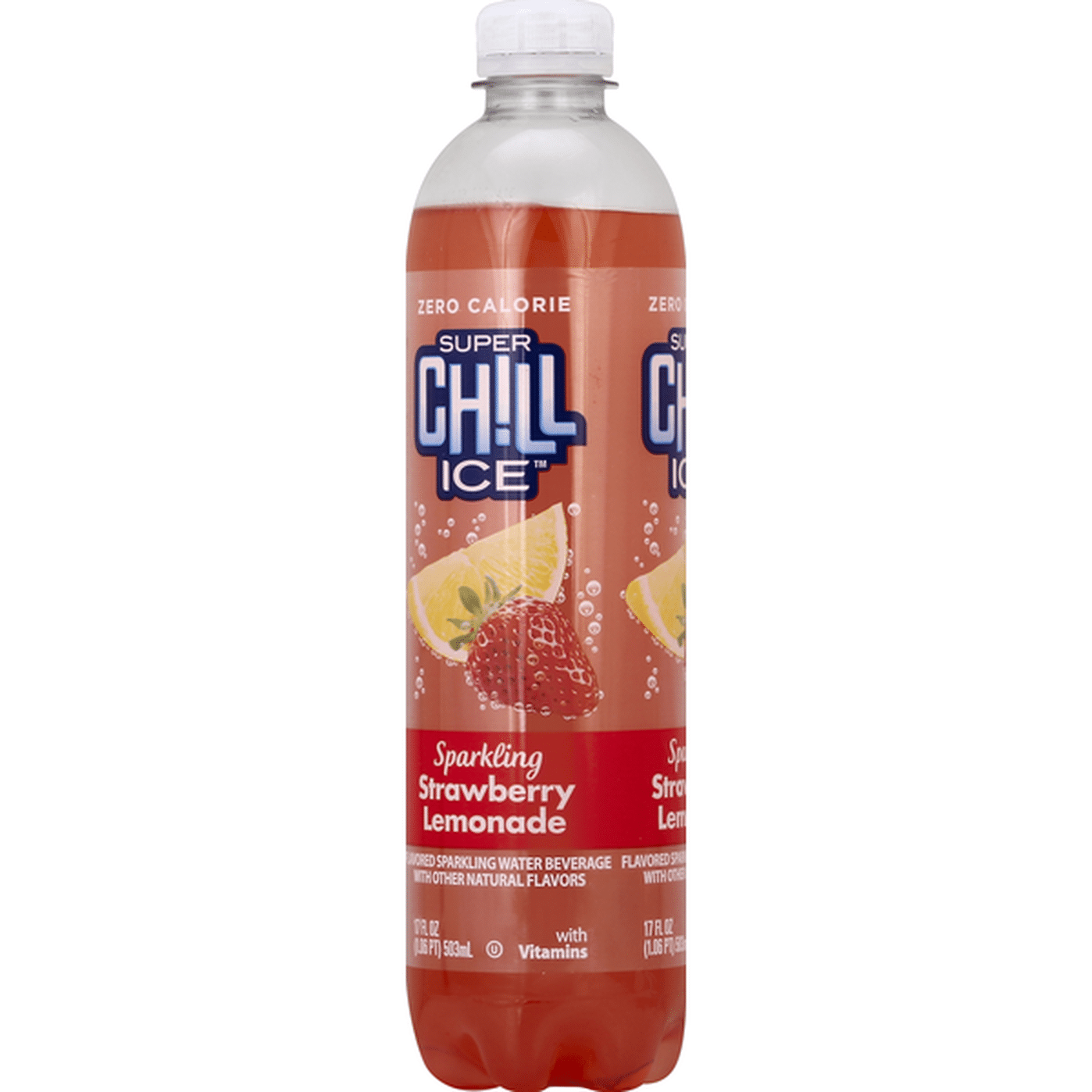 Super Chill Ice Sparkling Water Beverage, Strawberry Lemonade (17 oz ...