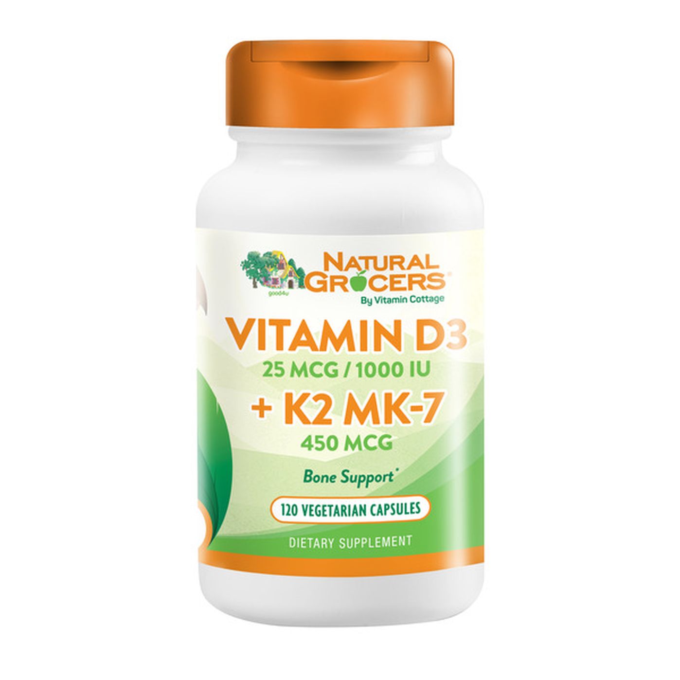 Natural Grocers 450 Micrograms Vitamin D3 + K2 Veg Capsules (120 ct ...