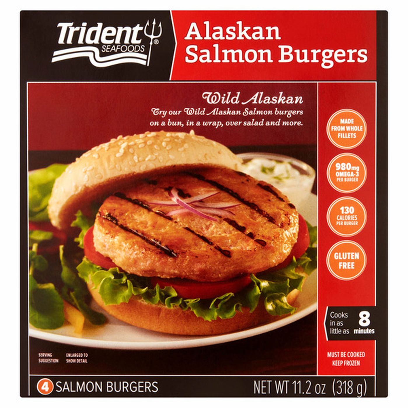 Trident Seafoods Salmon Burgers, Alaskan (4 Each) Delivery Or Pickup ...