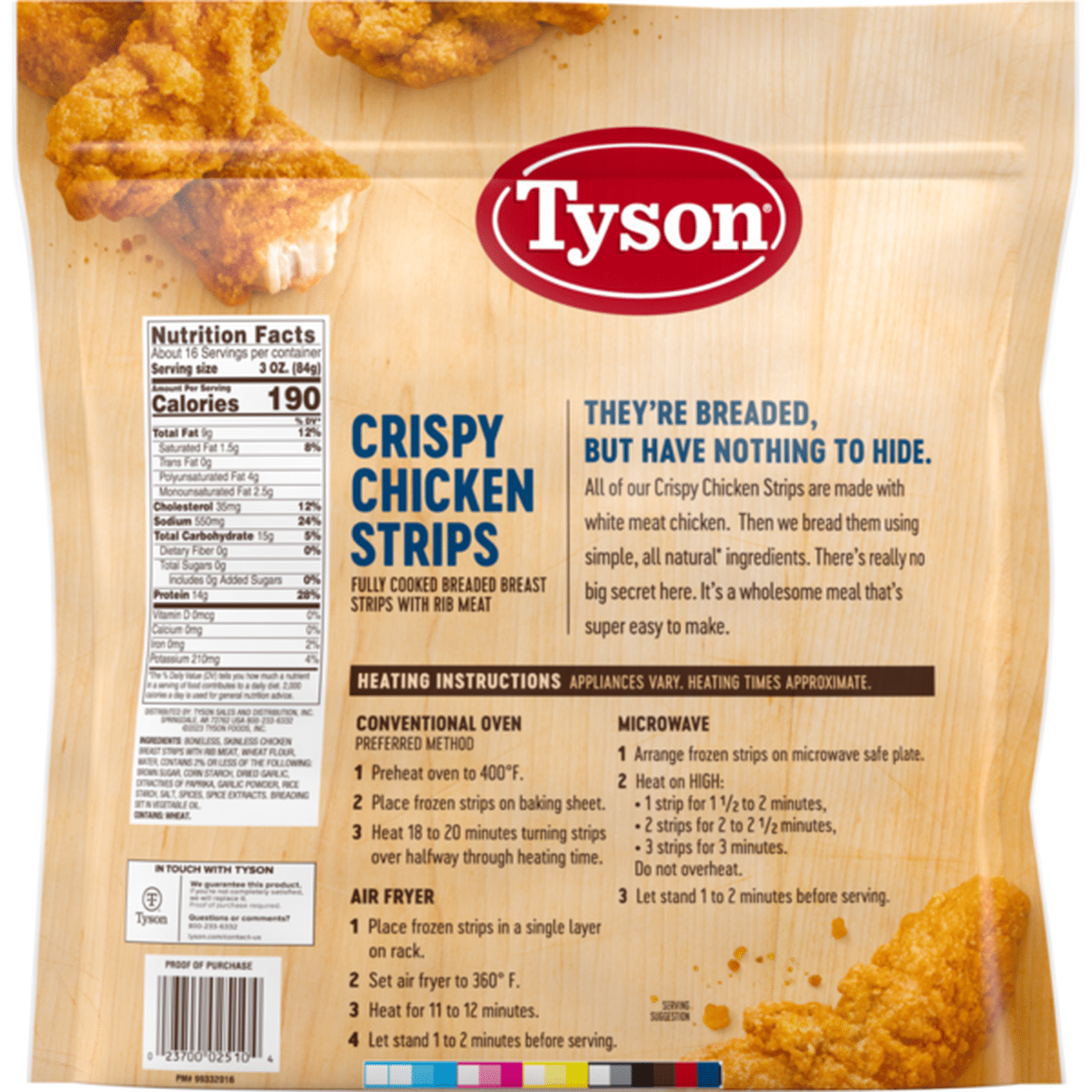 Tyson Fully Cooked Crispy Chicken Strips, 25 oz. (Frozen) (3 lb ...