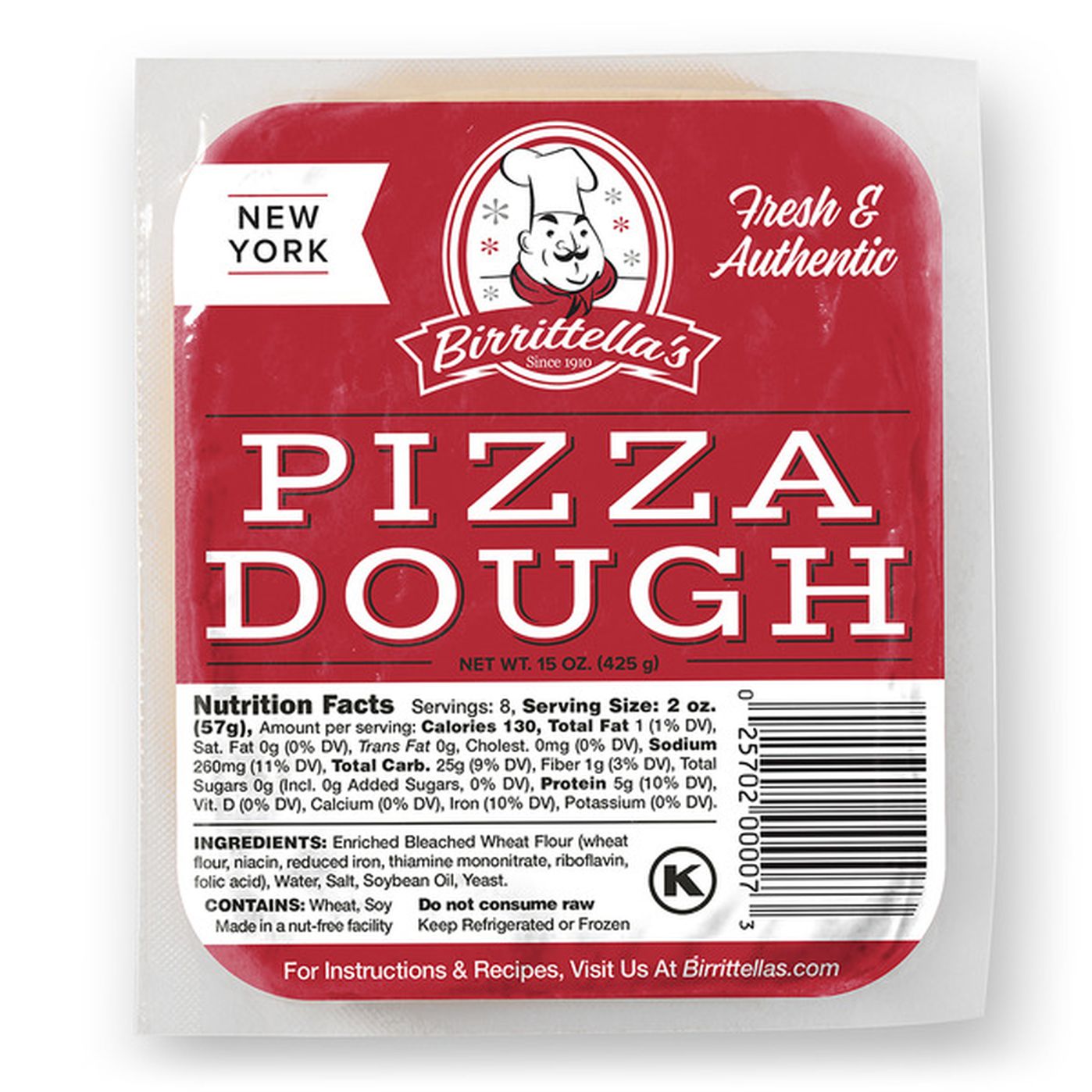 Birrittellas Dough Authentic Ny Vacuum Sealed Pizza Dough 15 Oz Delivery Or Pickup Near Me 2064