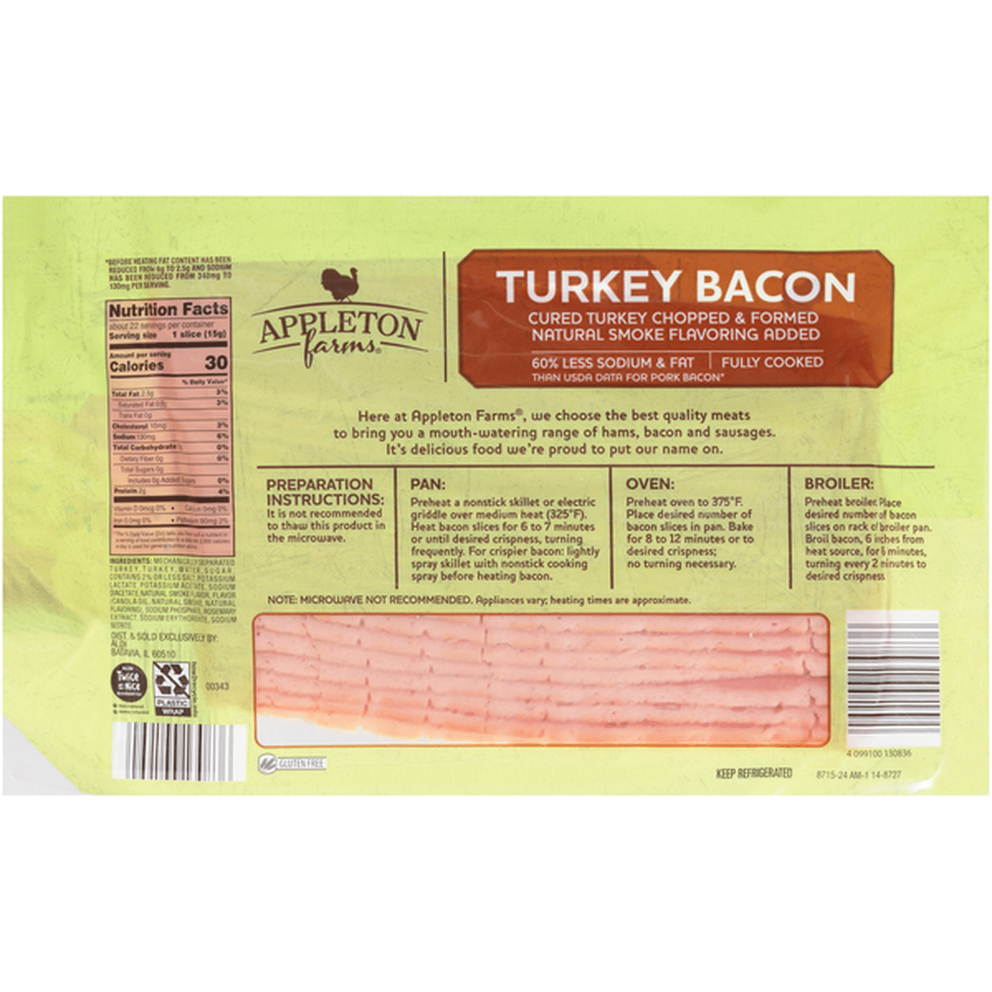 Appleton Farms Turkey Bacon 12 Oz Delivery Or Pickup Near Me Instacart 4700