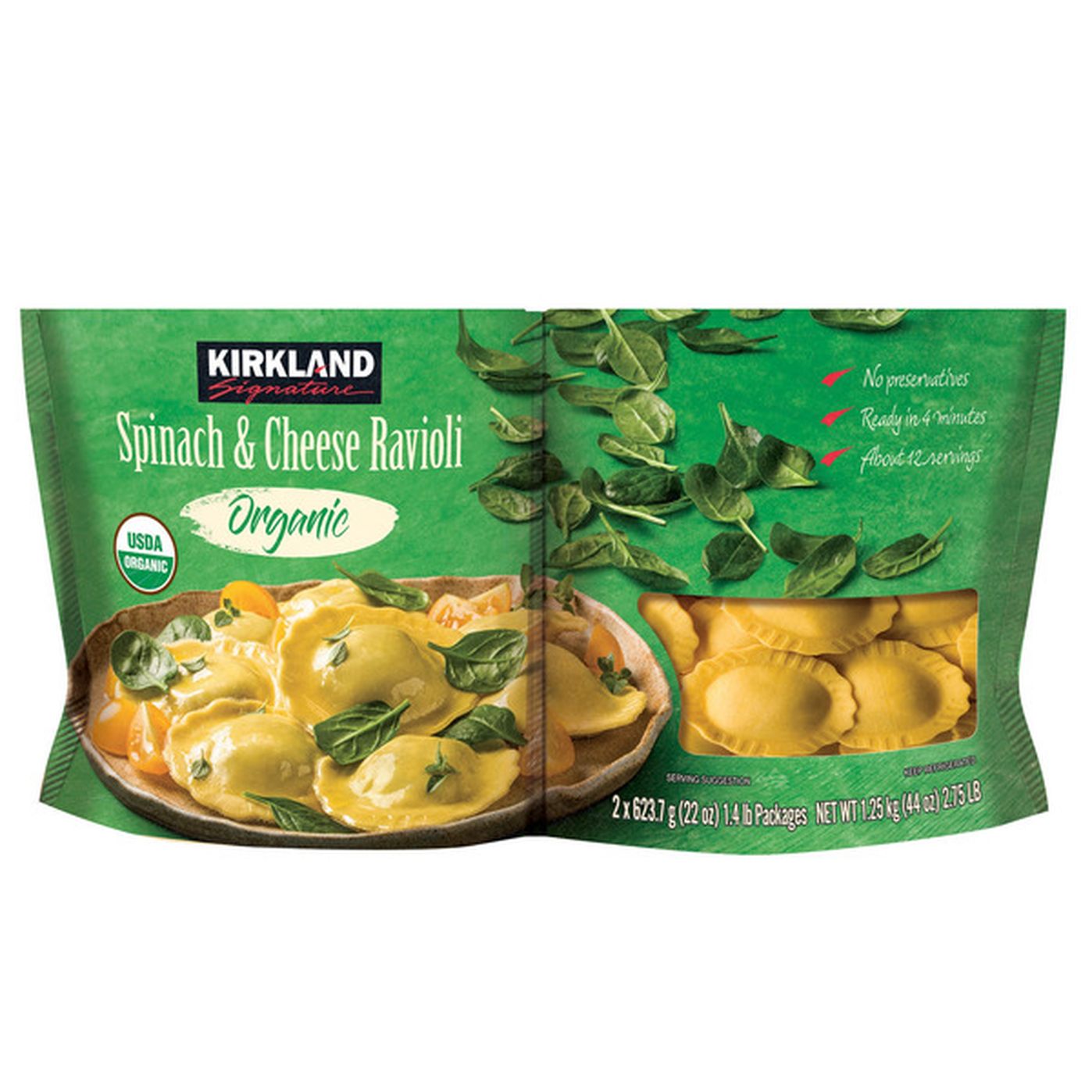 Kirkland Signature Organic Spinach & Cheese Ravioli (22 oz) Delivery or