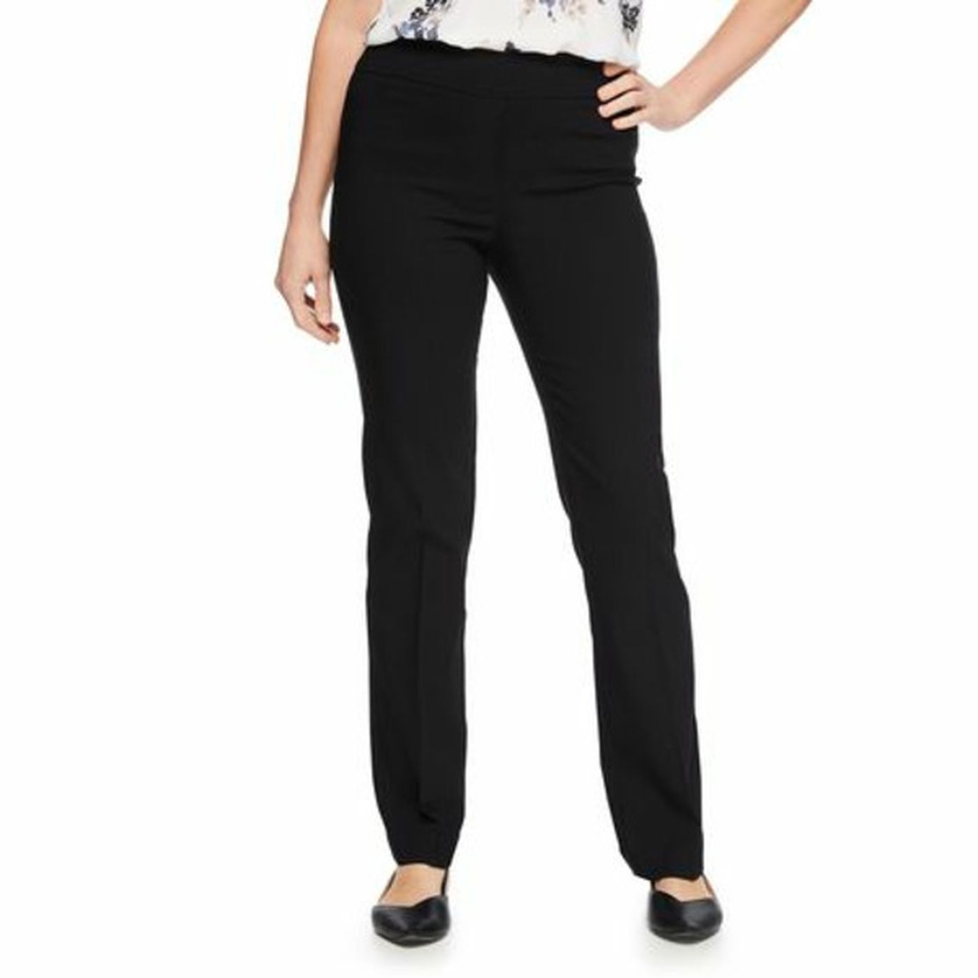 Iyla Women's Petite Pull-On Straight Leg Pants - Black (1 each ...