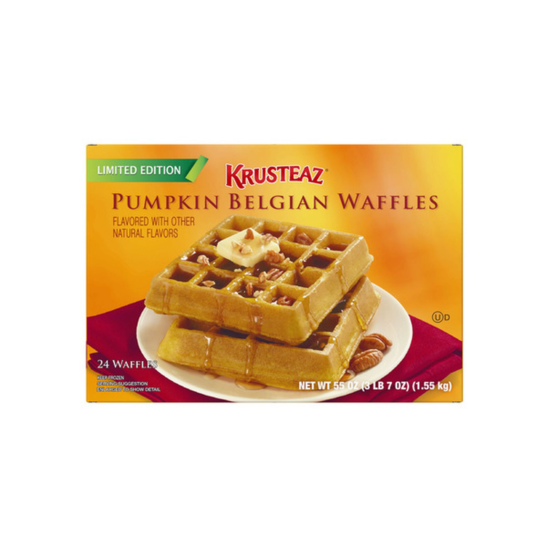 Krusteaz Pumpkin Belgian Waffle 55 Ounce (24 ct) Delivery or 