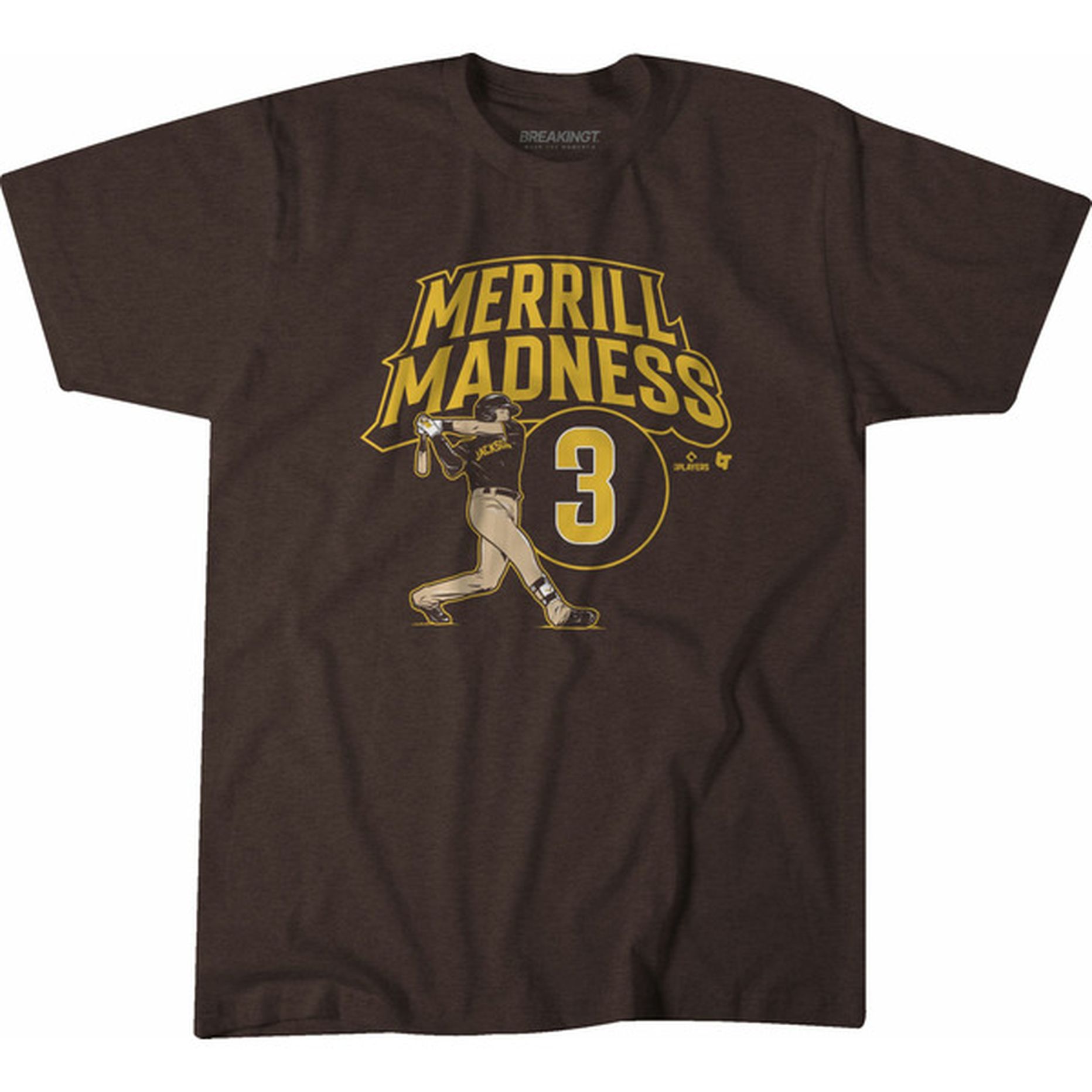 BreakingT San Diego Padres Merrill Madness T-Shirt, Large - Brown (1 ...