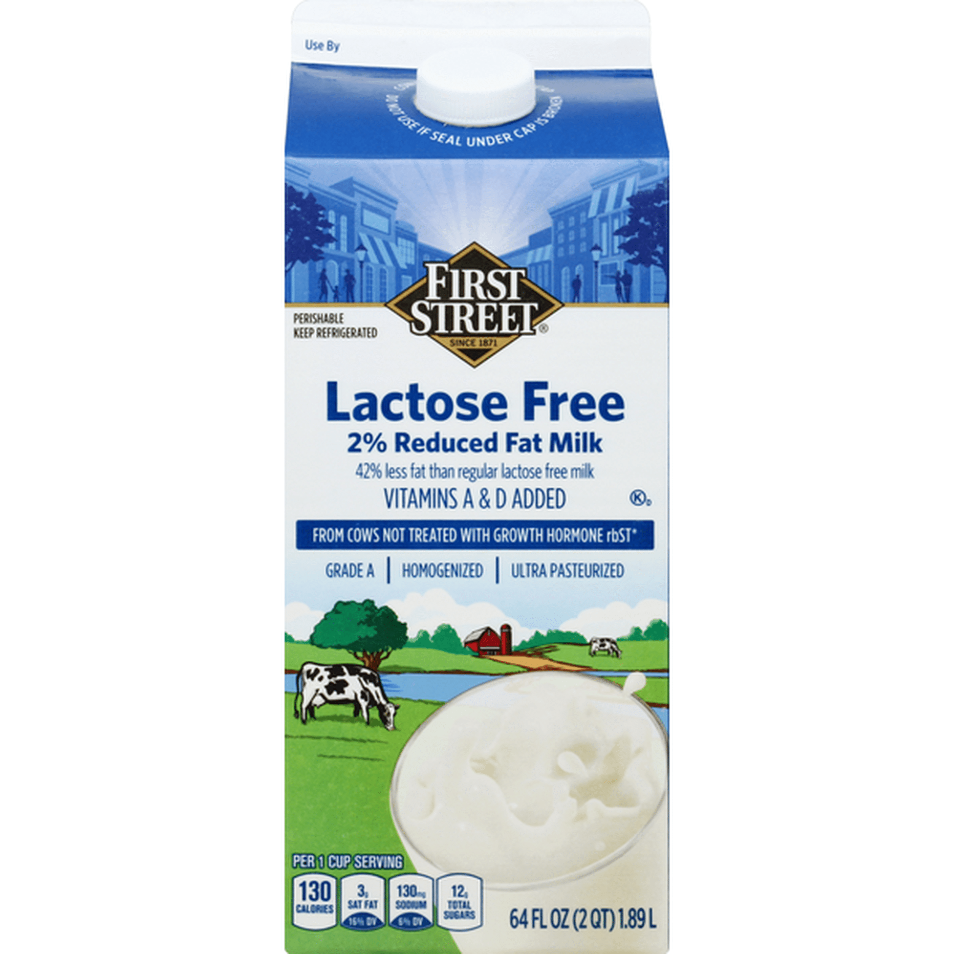 First Street Milk, Reduced Fat, Lactose Free 20 fl oz Delivery ...