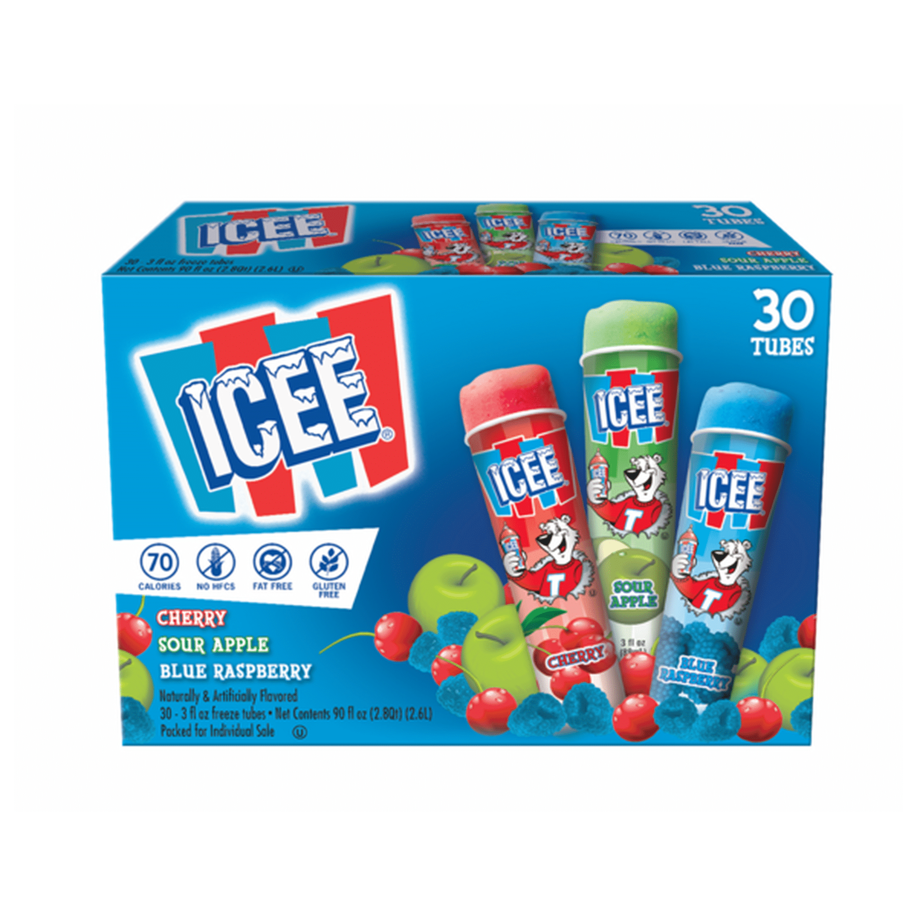 Icee Tubes Cherry Sour Apple Blue Raspberry 90 Fl Oz Delivery Or Pickup Near Me Instacart 8385
