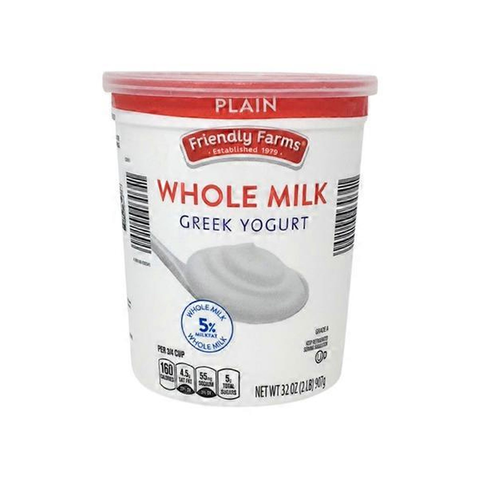 Friendly Farms Plain Whole Milk Greek Yogurt (32 oz) Delivery or Pickup ...