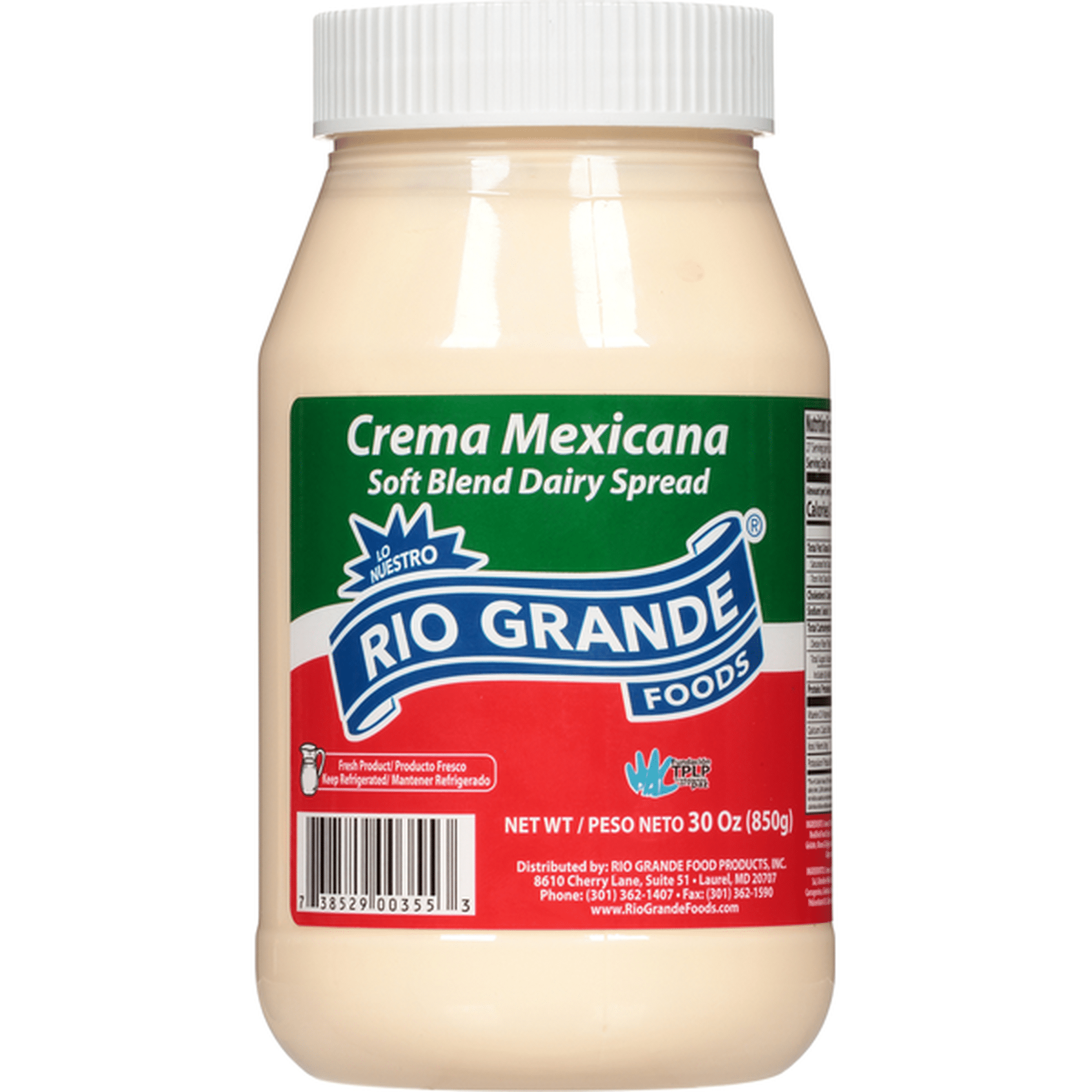 Rio Grande Foods Soft Blend Dairy Spread, Crema Mexicana (30 oz) Delivery  or Pickup Near Me - Instacart