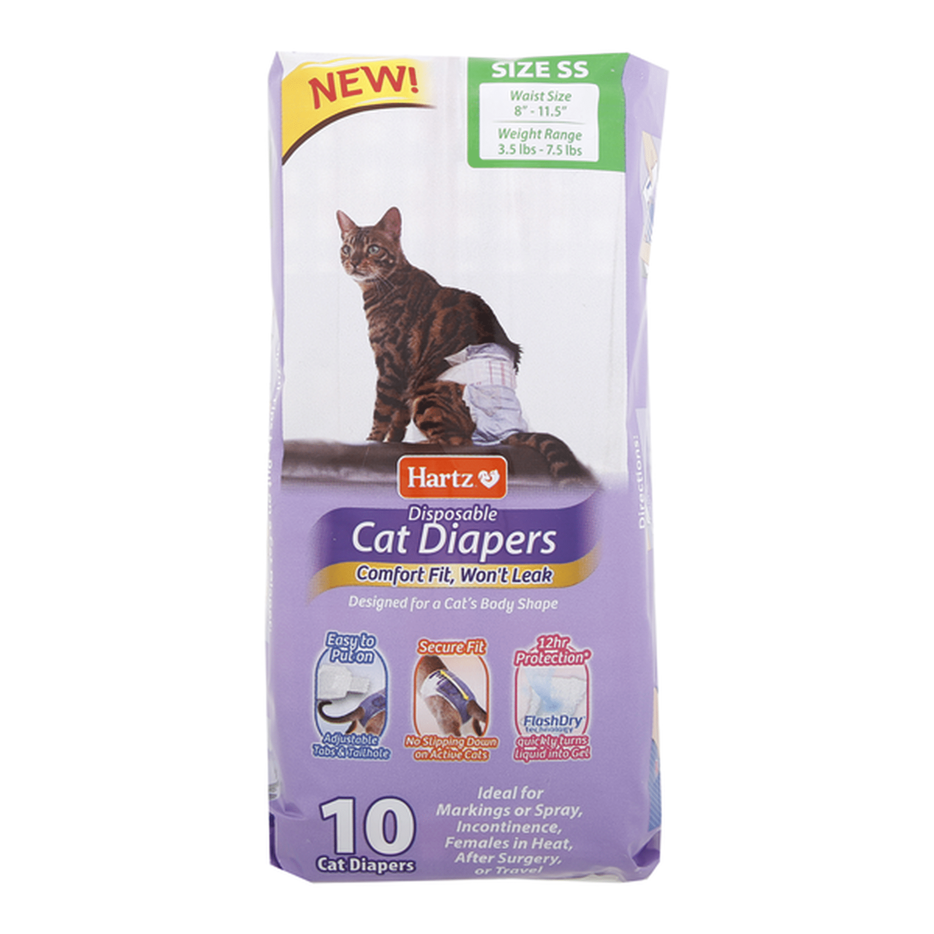 Hartz Disposable Cat Diapers (10 ct) Delivery or Pickup Near Me 