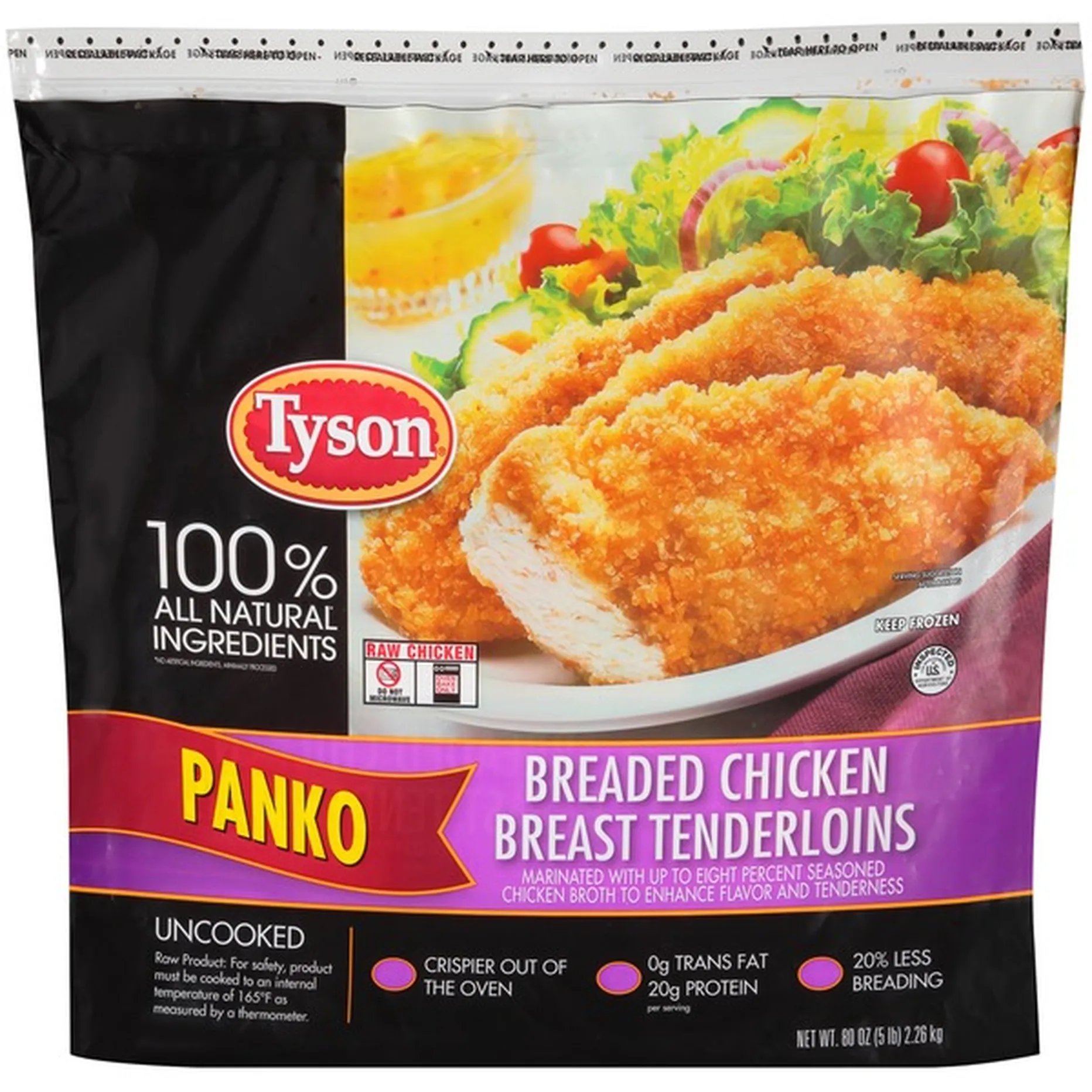 Tyson Uncooked Panko Breaded Chicken Breast Tenderloins, 40 Oz. (Frozen ...