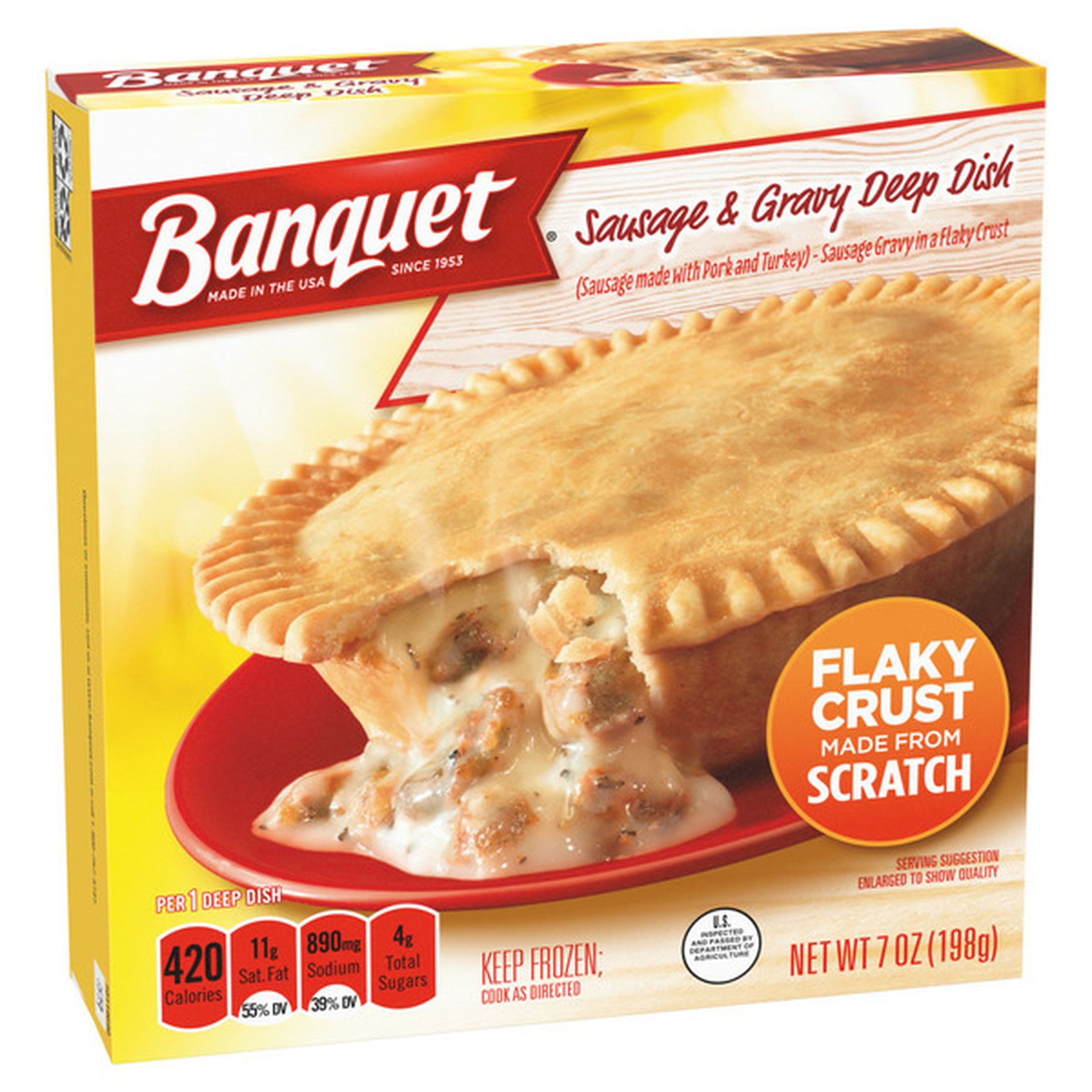 Banquet Sausage and Gravy Deep Dish Pot Pie, Frozen Meal (7 oz ...