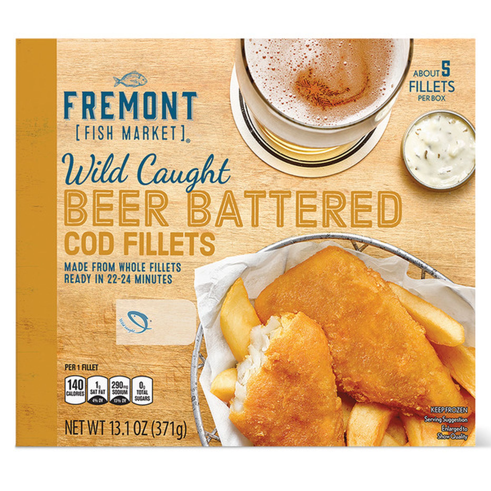 Fremont Fish Market Wild Caught Beer Battered Cod Fillets (13.1 oz 