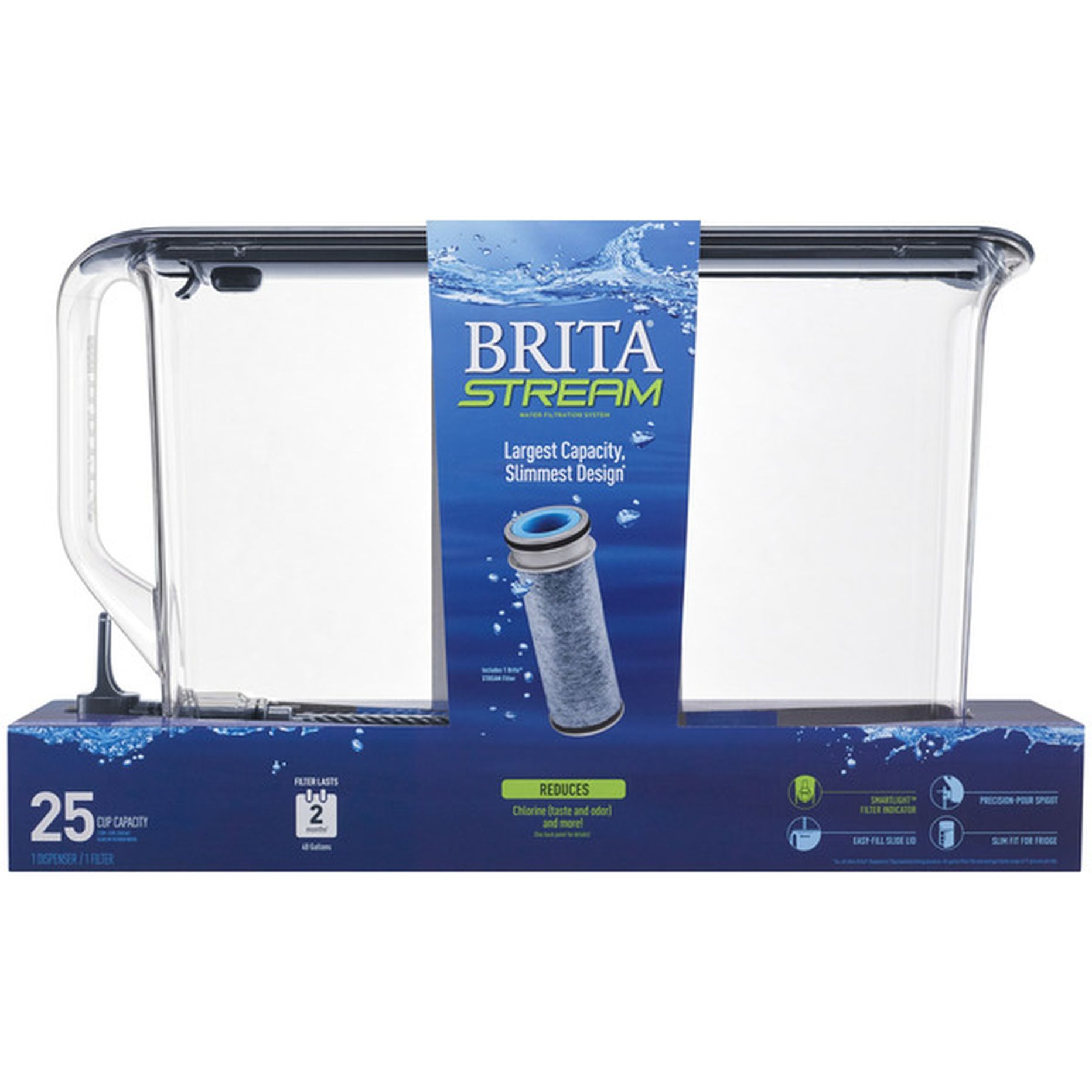 Brita Stream UltraMax Water Filter Dispenser, Extra-Large 25 Cup, Dark hotsell Blue