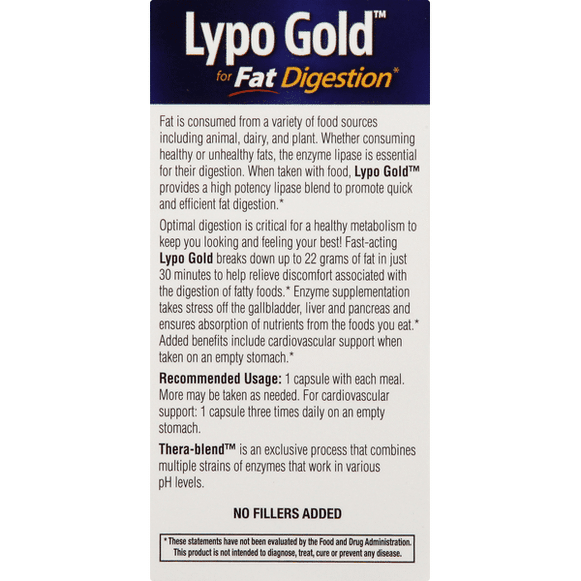 Enzymedica Lypo Gold For Fat Digestion Capsules Each Delivery Or