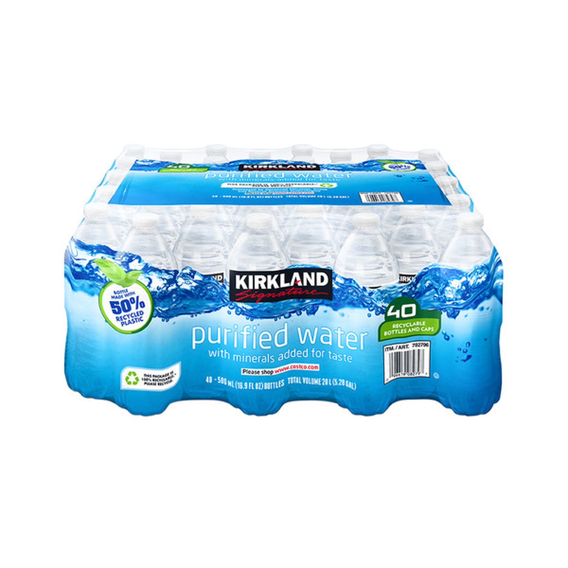 Kirkland Signature Premium Bottled Drinking Water, 40 x 16.9 oz (16.9