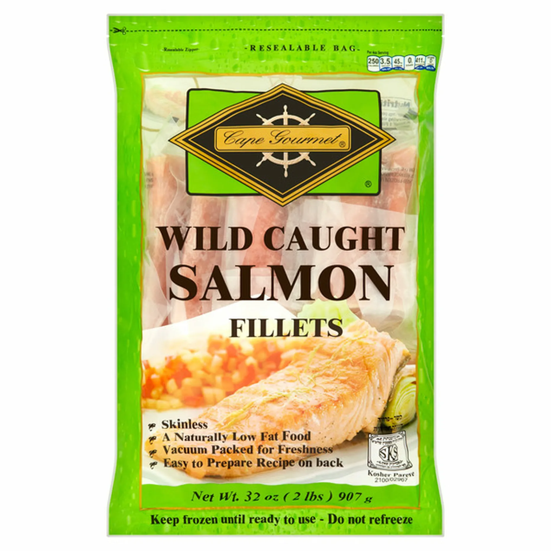 Cape Gourmet Frozen Wild Caught Salmon Fillets 32 Oz Delivery Or Pickup Near Me Instacart 7021