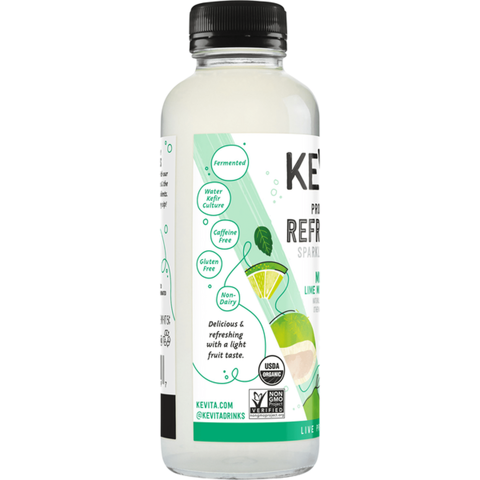 KeVita Mojita Lime MInt Coconut Sparkling Probiotic Drink (15.2 Fl Oz ...