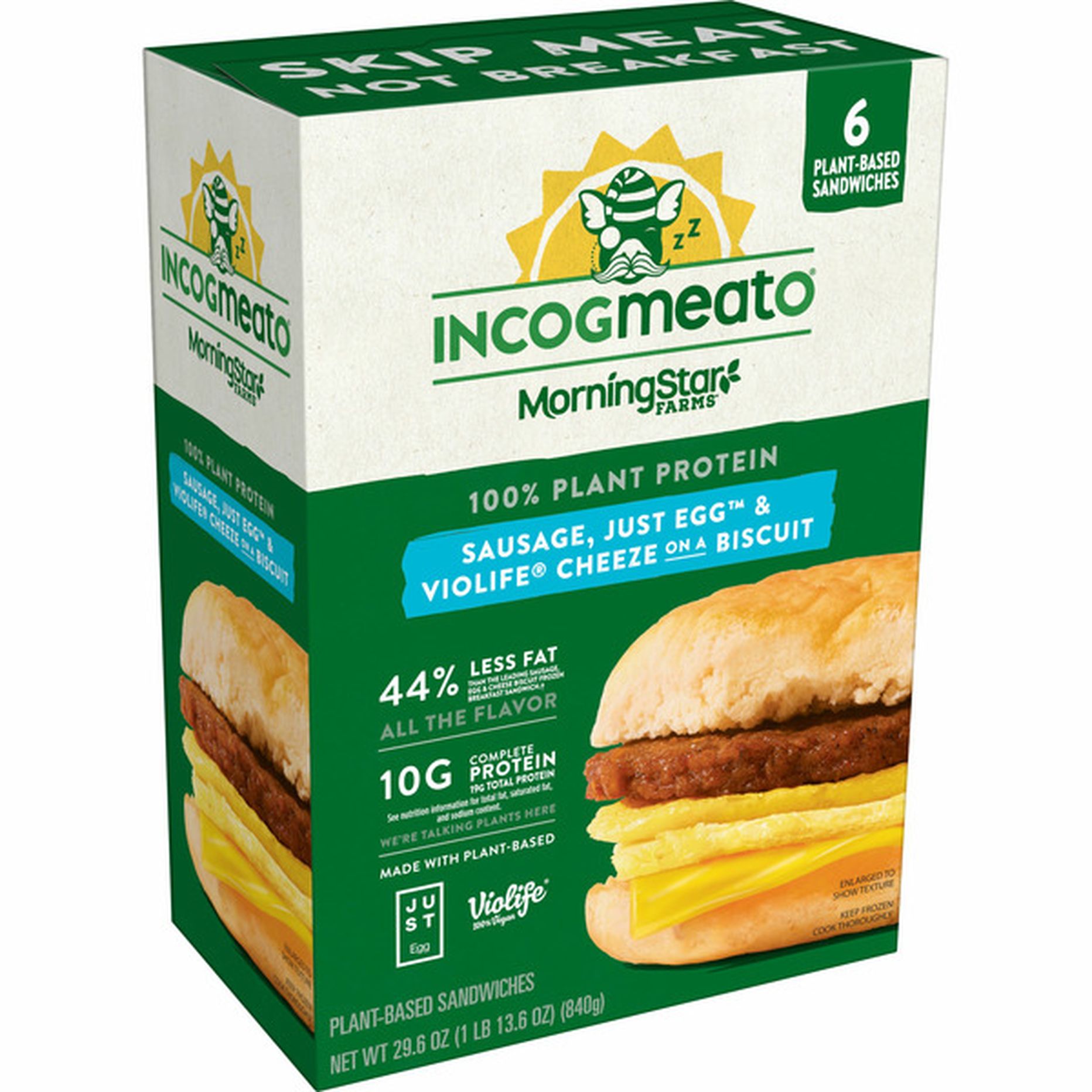 MorningStar Farms Incogmeato Frozen Breakfast Sandwich, Frozen Meal (30