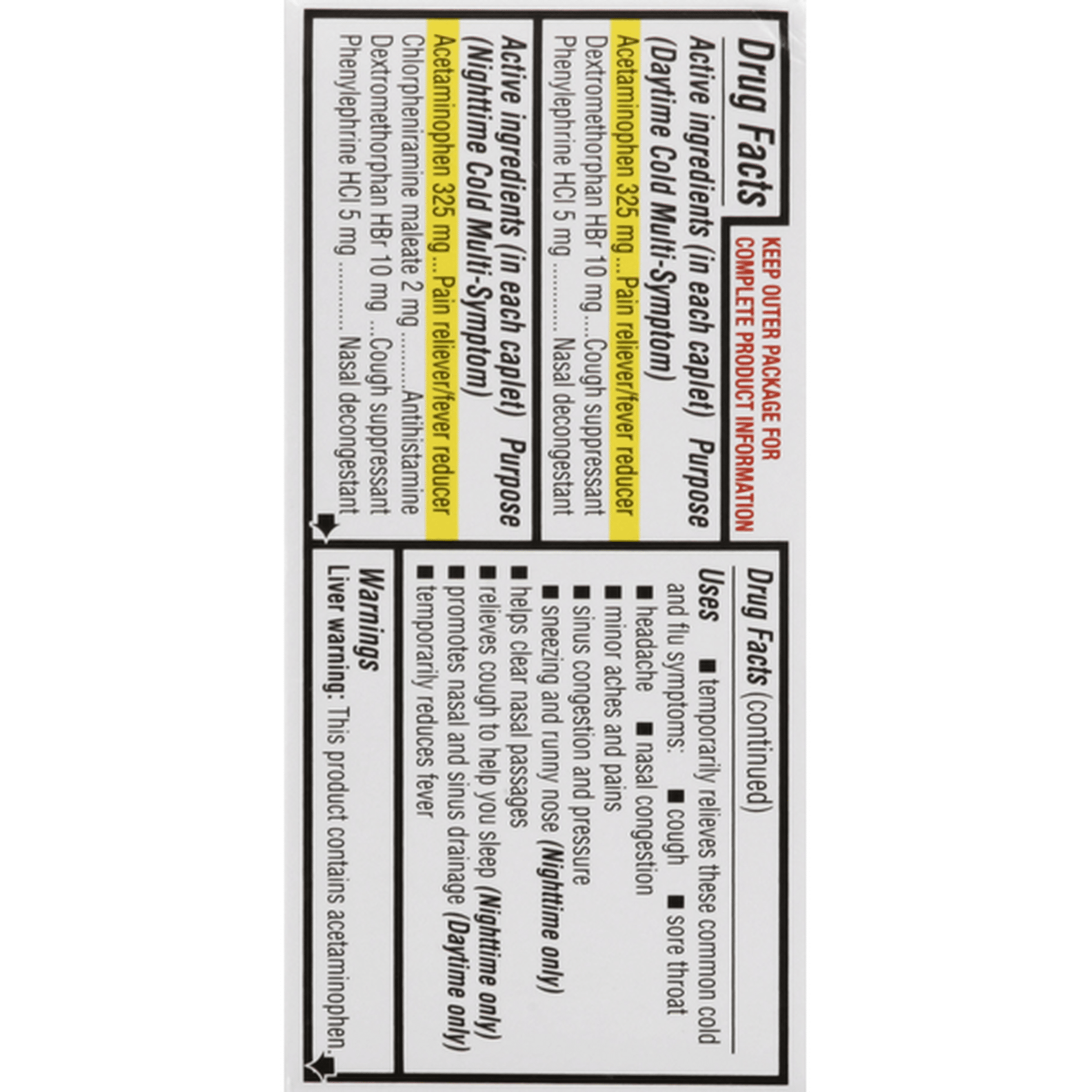 Equate Cold Multi-Symptom, Daytime/Nighttime, Caplets (24 each) Delivery or  Pickup Near Me - Instacart