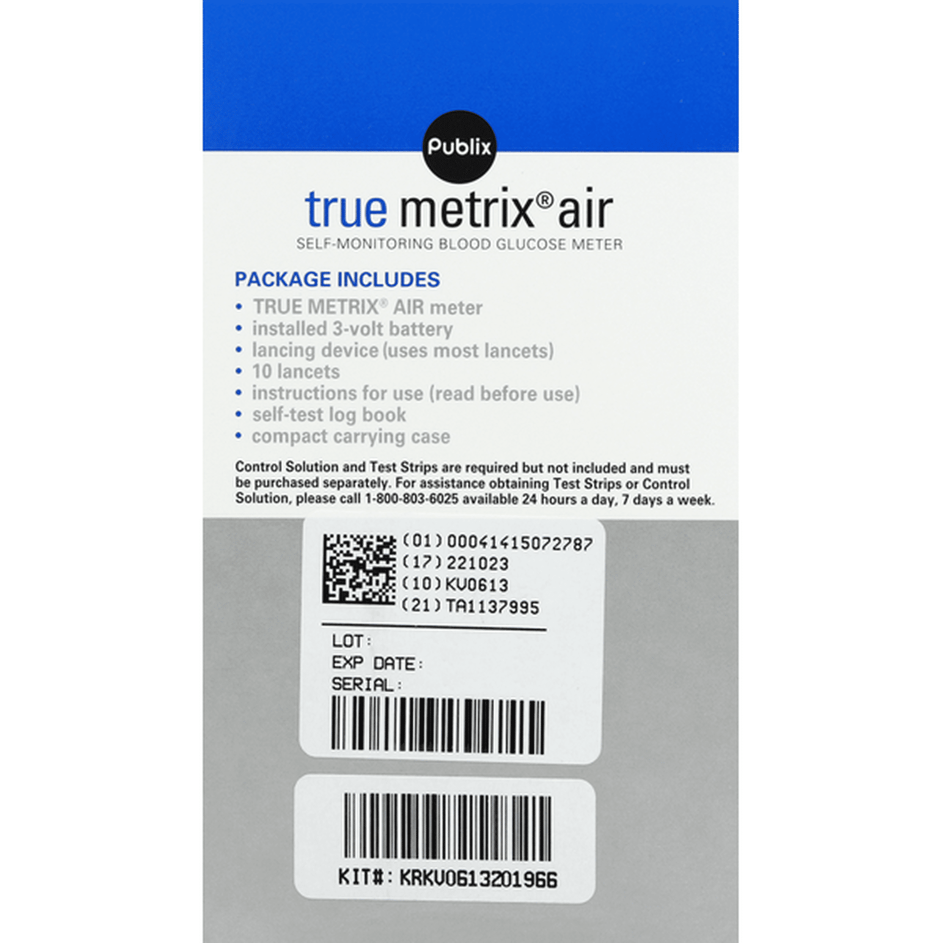 Publix SelfMonitoring Blood Glucose Meter, True Metrix Air (1 each