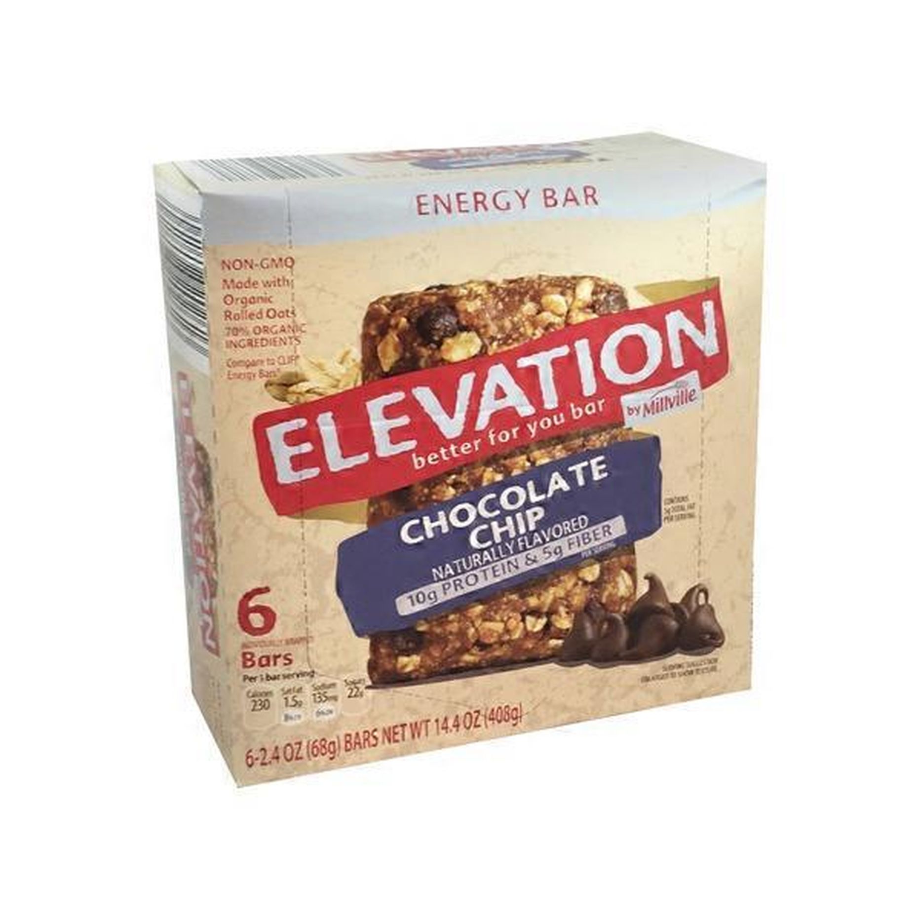 Elevation by Millville Chocolate Chip Energy Bars (14.4 oz) Delivery or ...