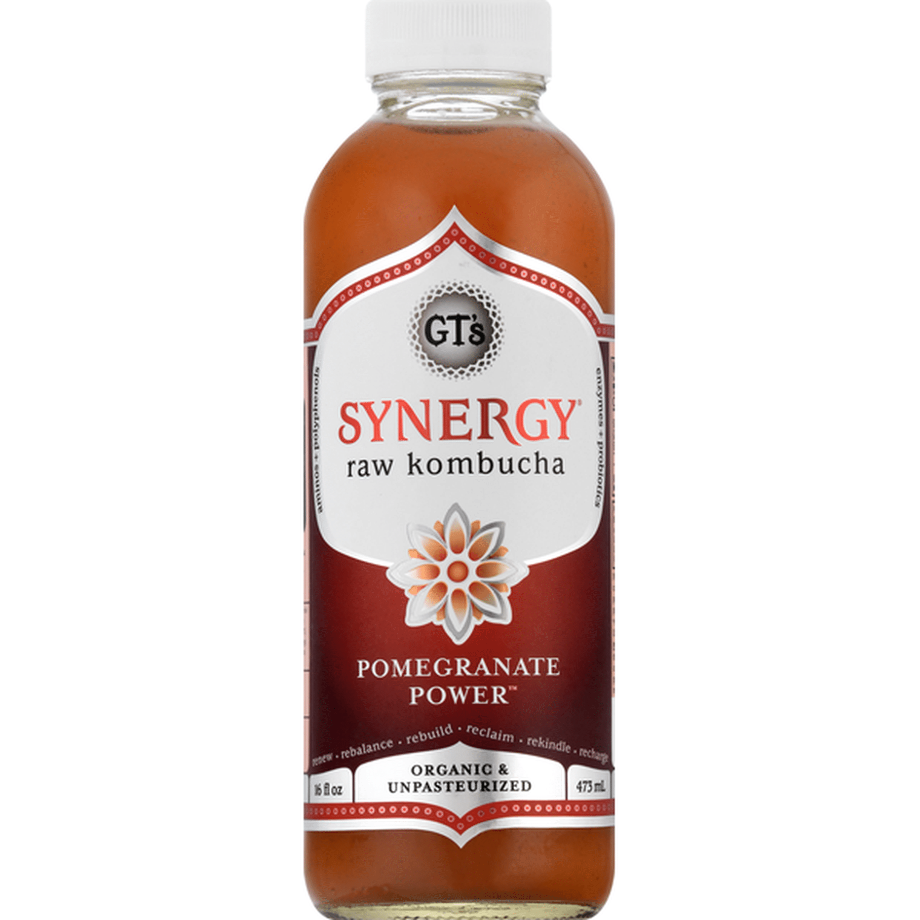 GT's Living Foods Raw Kombucha, Pomegranate Power (16 fl oz) Delivery ...