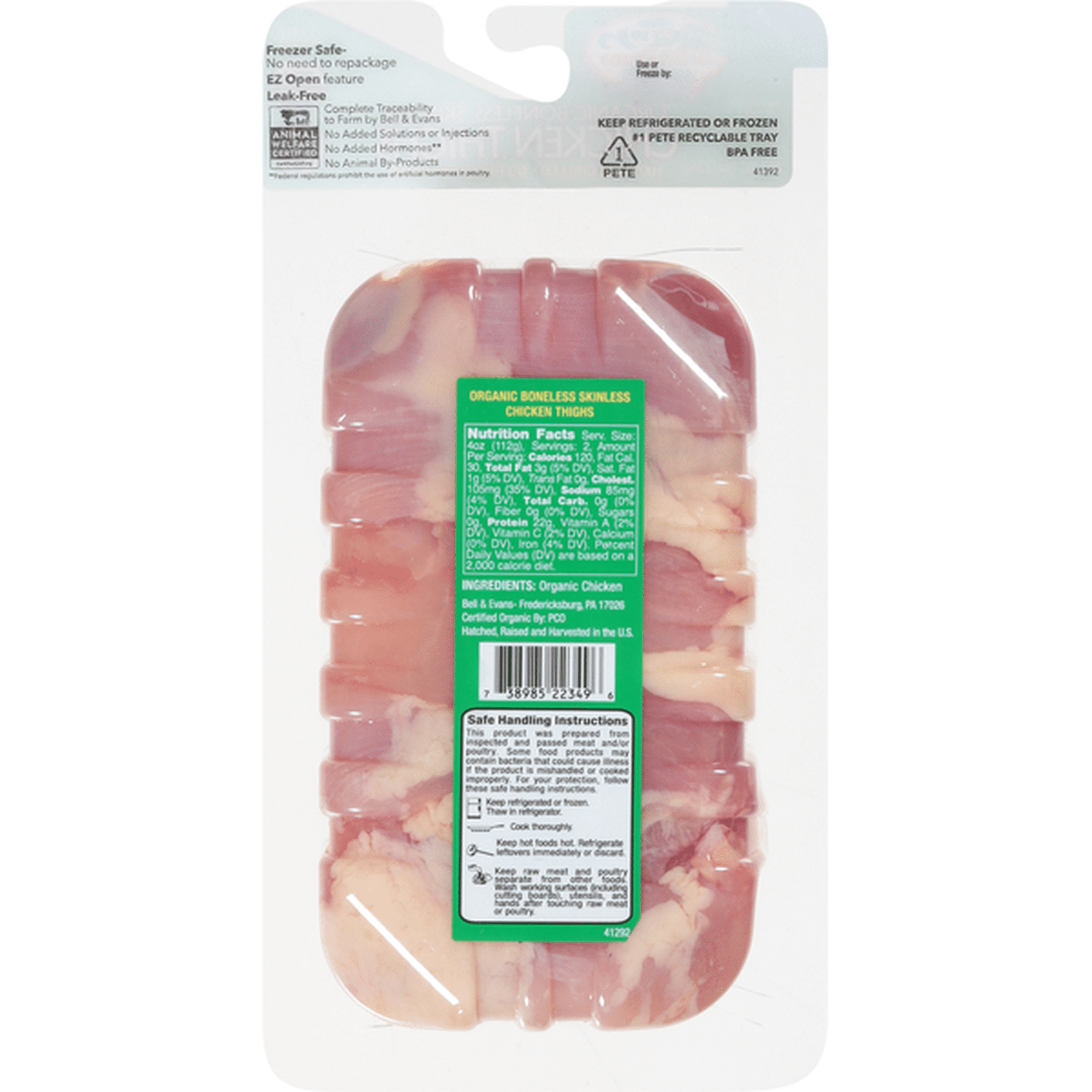 Bell And Evans Chicken Thighs Organic Boneless Skinless 100 Air Chilled 8 Oz Delivery Or 2855