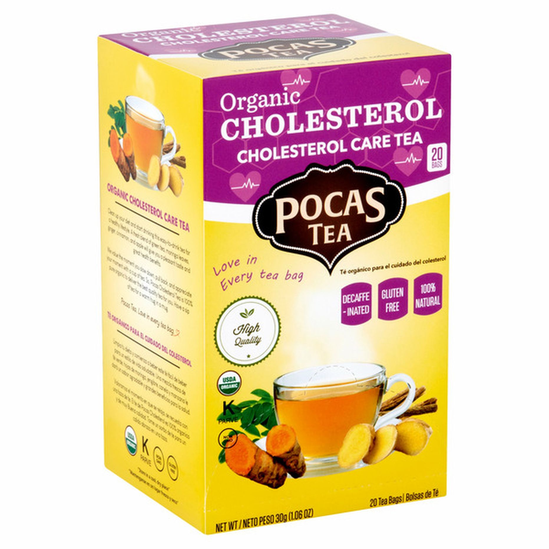 Pocas Tea Organic Cholesterol Care Tea Bags (20 each) Delivery or 