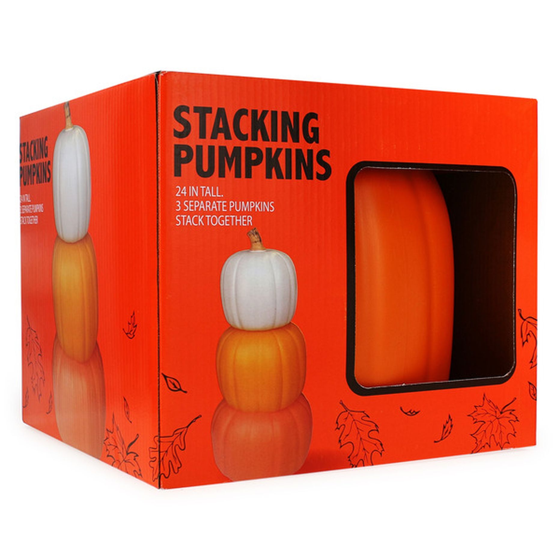 Charming 3-Piece Stacked Pumpkins Decor 24in